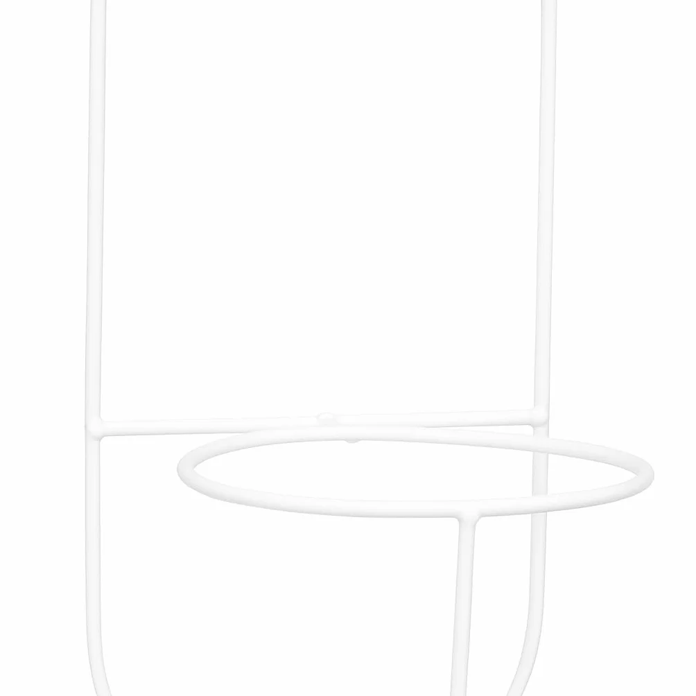Naścienna Półka na Rośliny - Wiszący Stojak na Kwiaty - Wykonany z Metalu - Nowoczesny Dekor Ścienny do Salonu, Pokoju Nastolatka, Sypialni, Kuchni - 18x21x50cm - PIANO Biały