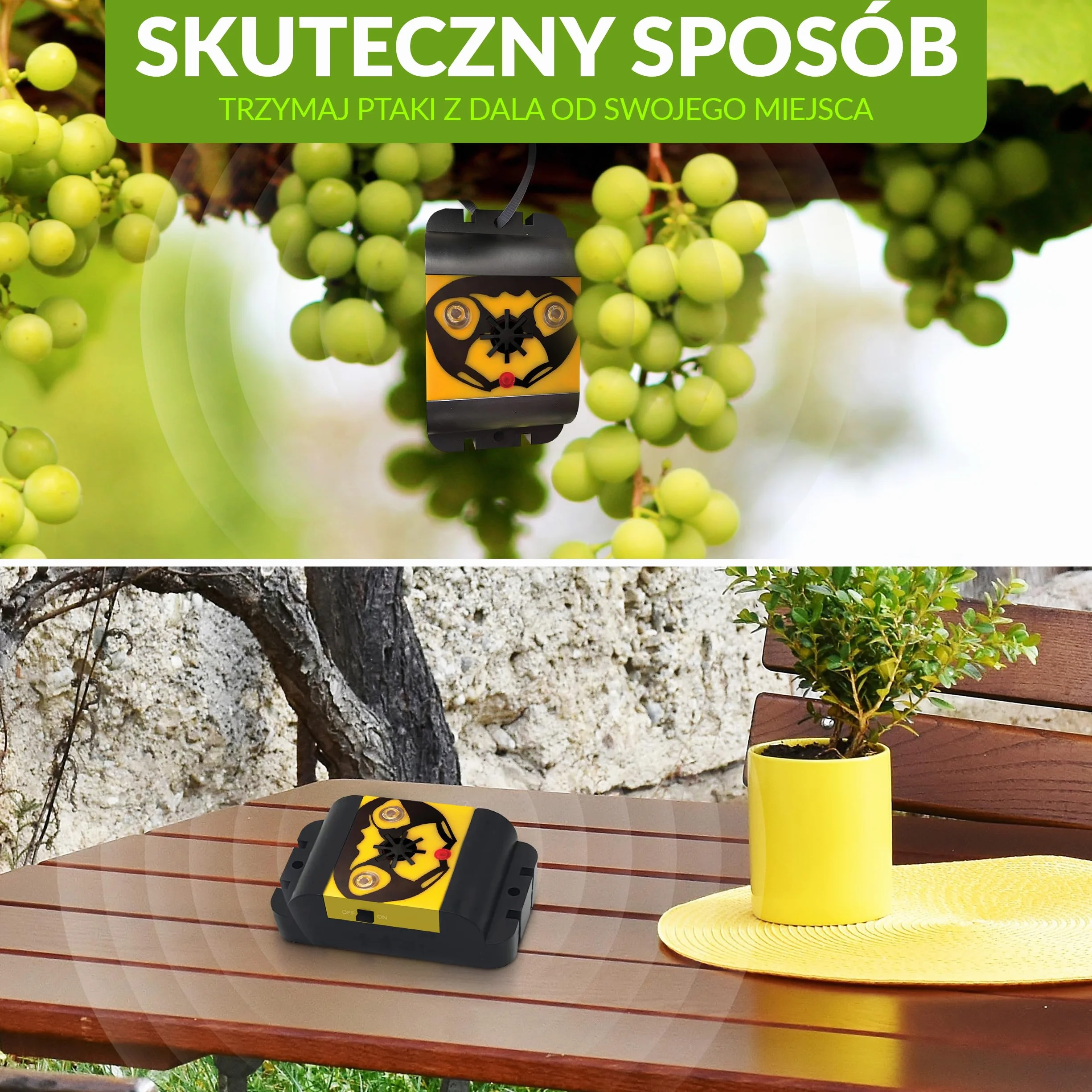 ISOTRONIC 3-częściowy zestaw ultradźwiękowych odstraszaczy ptaków, gołębi, ptaków, mew, kotów, na balkon, okna, drzewo, owoce, bez kolców gołębiowych