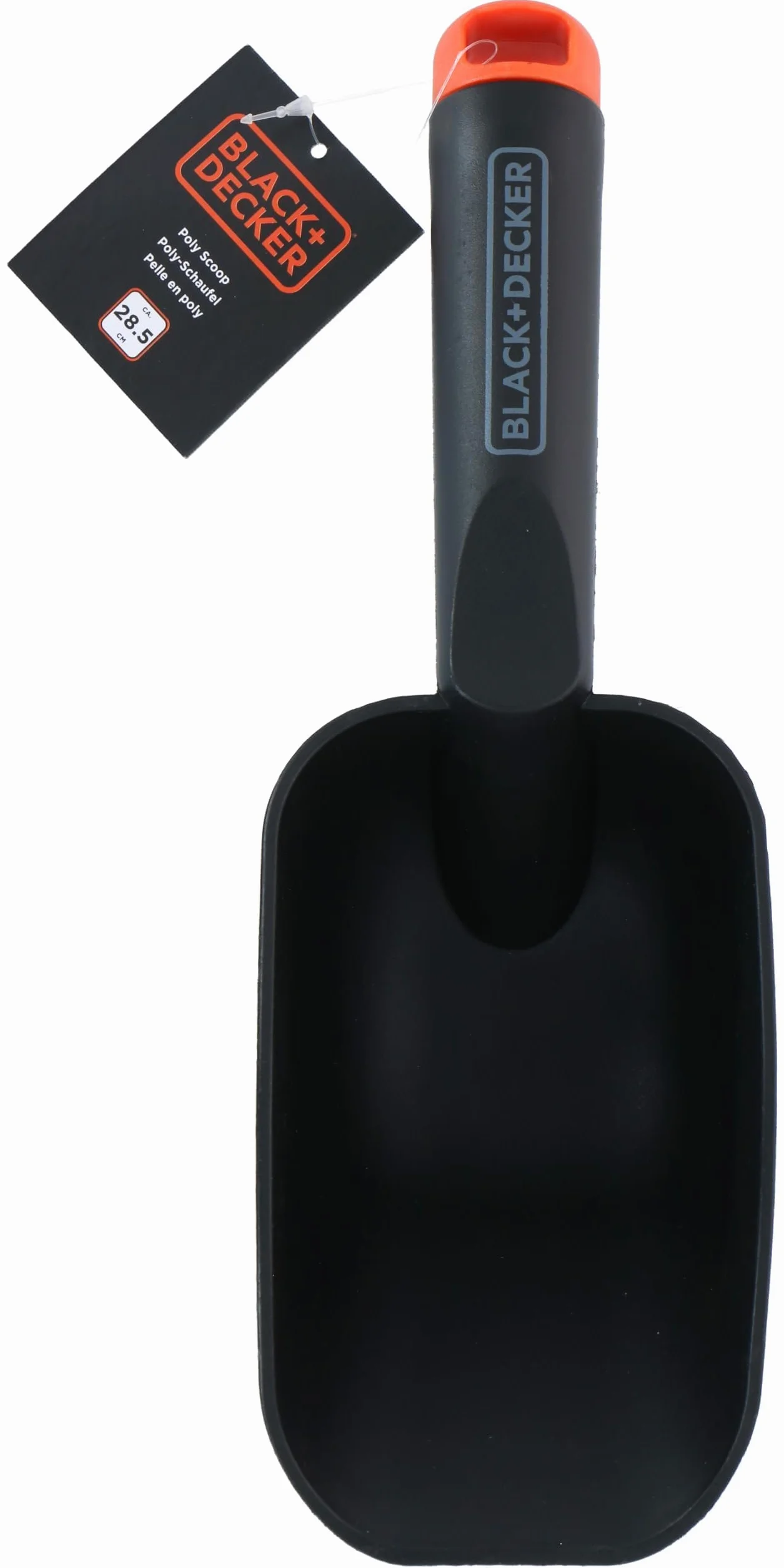 BLACK+DECKER Łopata ogrodowa - wersja okrągła - głębokie dno - 28,5 cm - czarna