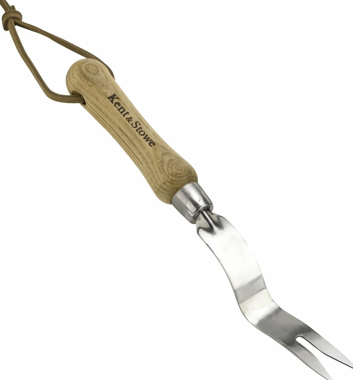 Kent & Stowe Ręczny wyrywacz do chwastów ze stali nierdzewnej do trawników i gruntów, do usuwania chwastów z drewna jesionowego, długość: 30 cm