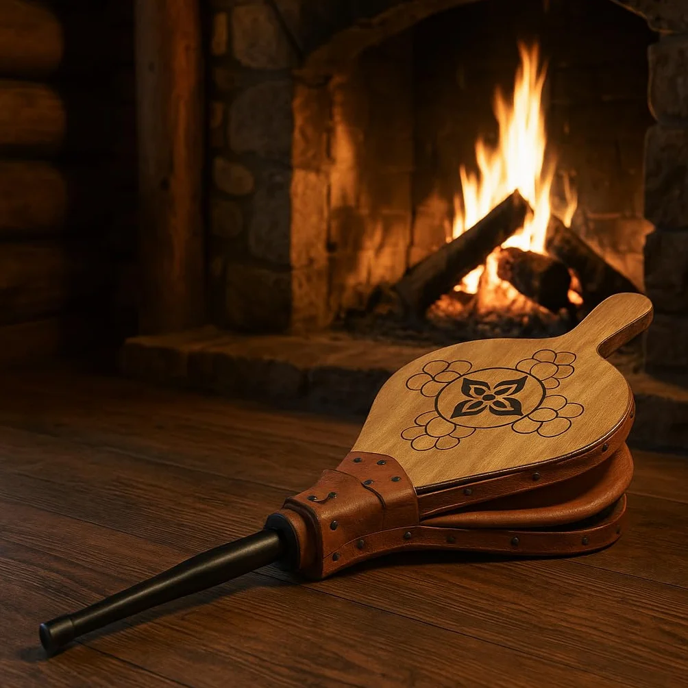 Wyściełany Mieszek do Kominka i Grilla - Naturalne Drewno - 51 cm