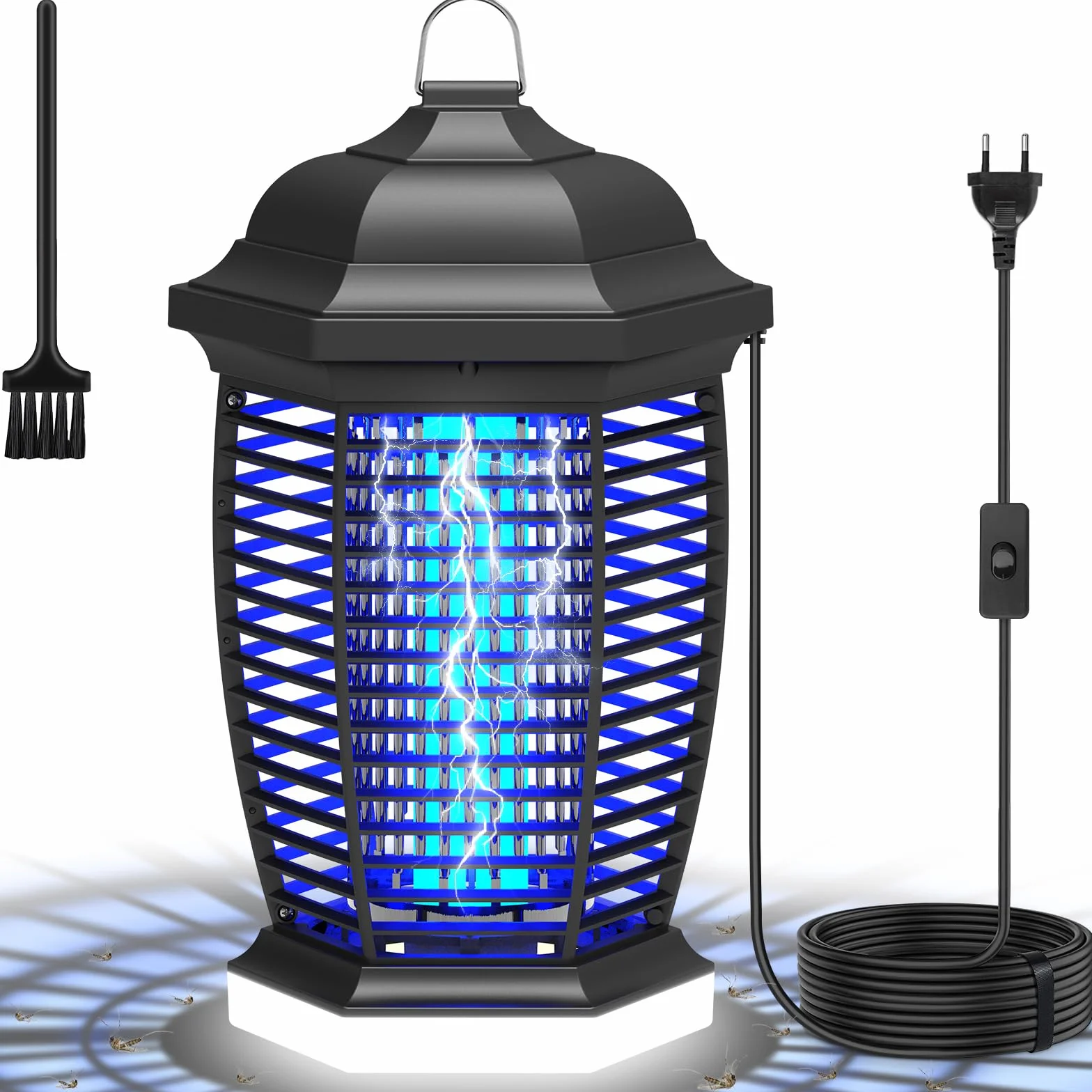 seenlast Elektryczna pułapka na owady, 4200 V, 15 W UV + 9 W LED, wodoszczelna, IPX4, do zastosowania wewnątrz i na zewnątrz (kabel 3 m)
