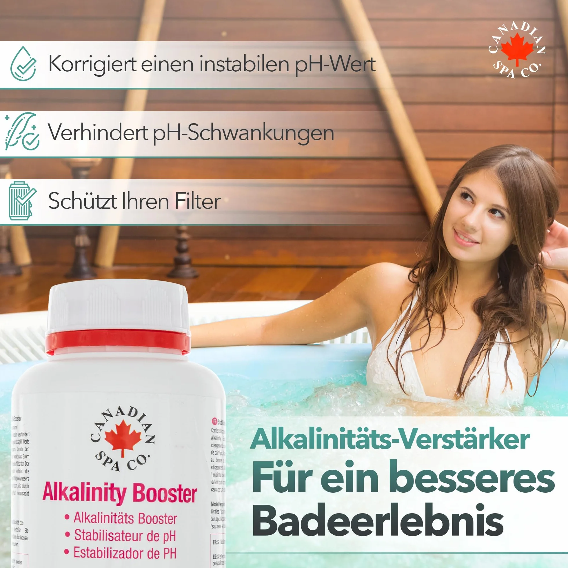 CANADIAN SPA CO. Alkalinity booster 500 g, granulki zwiększające zasadowość, stabilizator pH basenu, zwiększają zasadowość w basenie