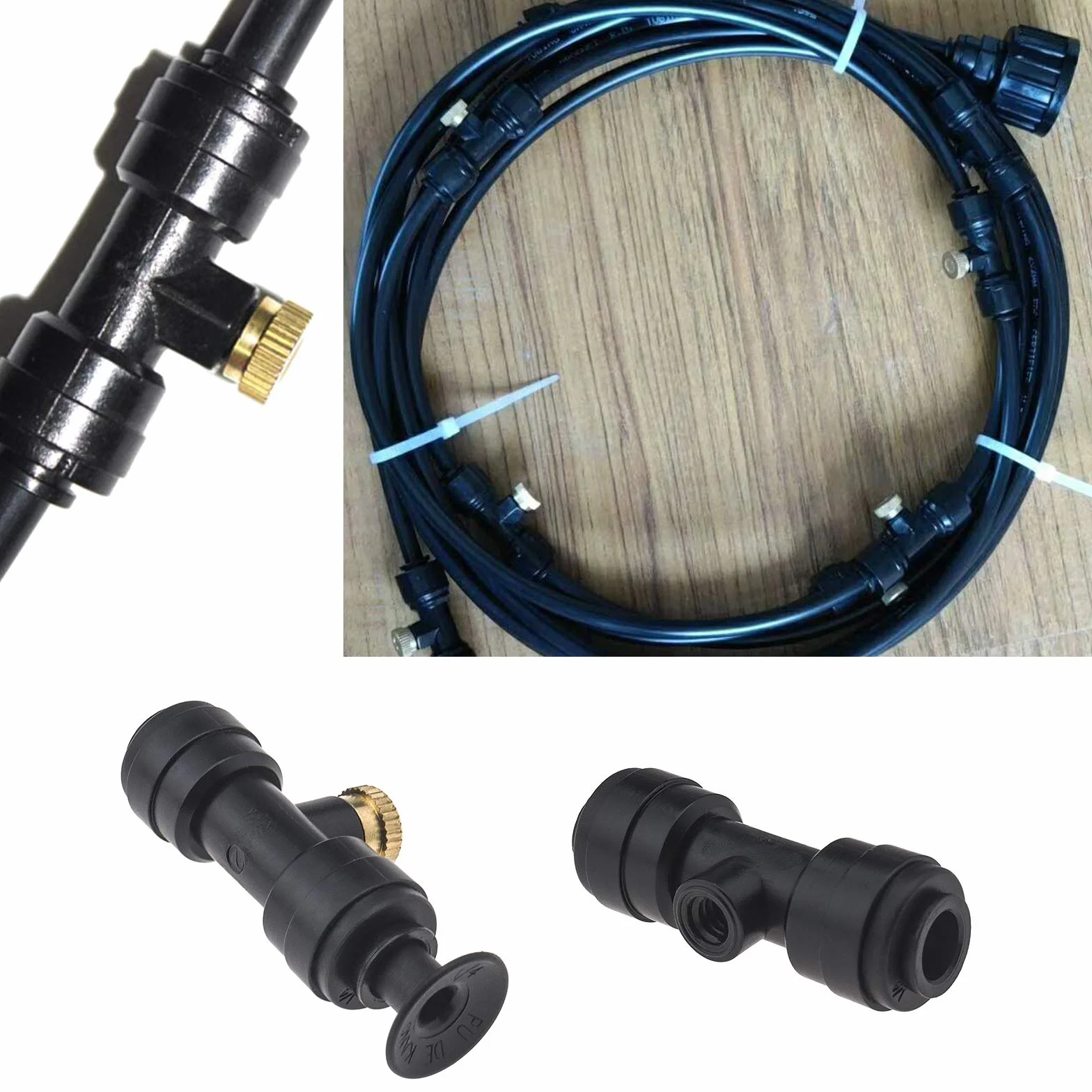 21 szt. Dysze mg?y wodnej zestaw zraszaczy 10x dysza Slip-Lock Mister 10x gwint 10/24 trójniki UNC i 1x system ch?odzenia wtyczki do szklarni ogród