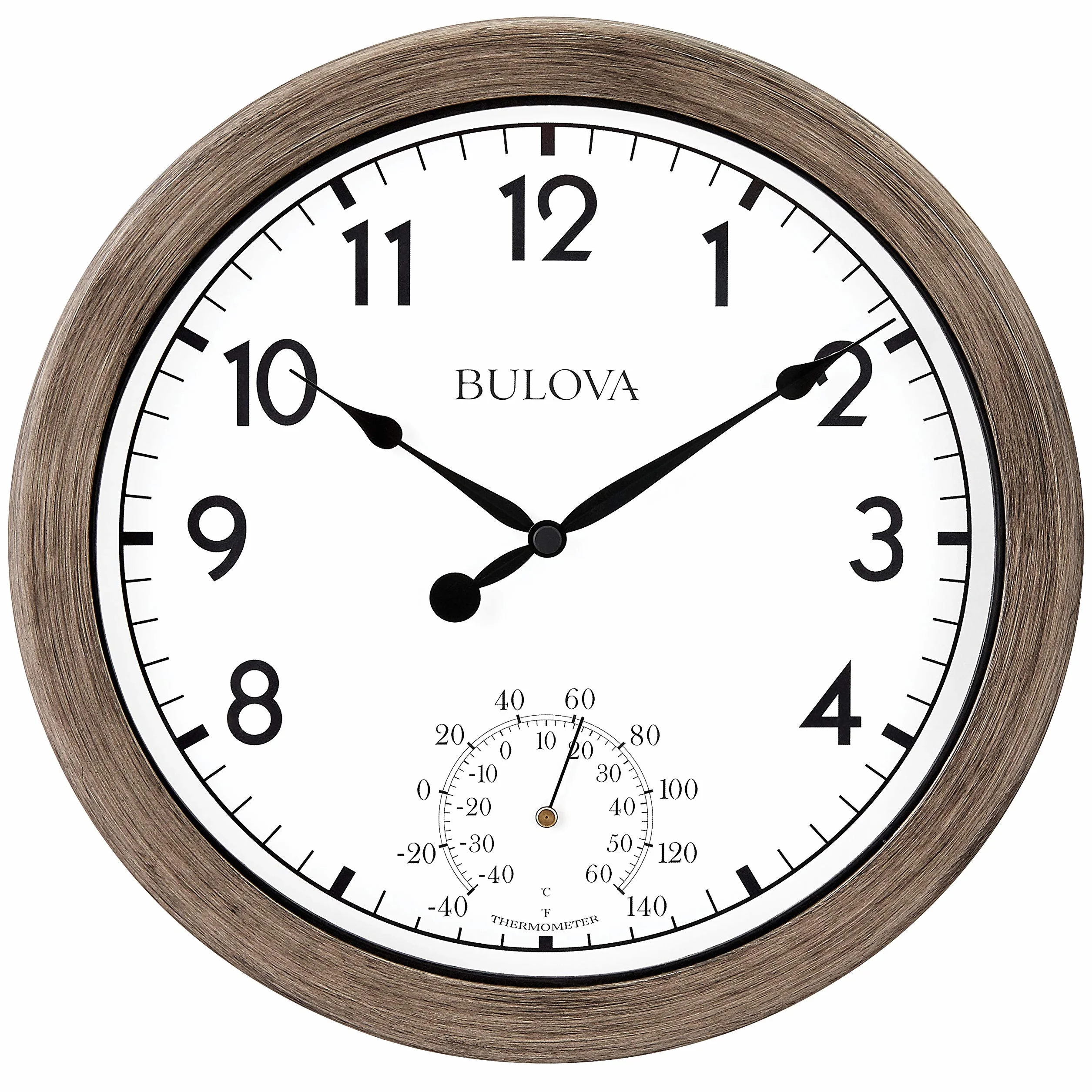 Bulova Patio Time zegar ścienny 10,25 cala rattanowe