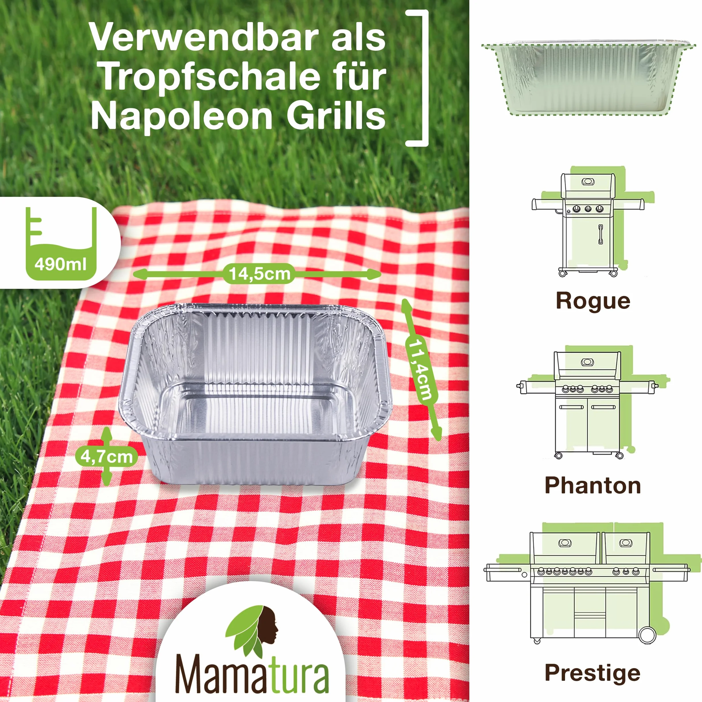 Aluminiowe tacki ociekowe 25 sztuk Pasuje do grillów Napoleon Broil King