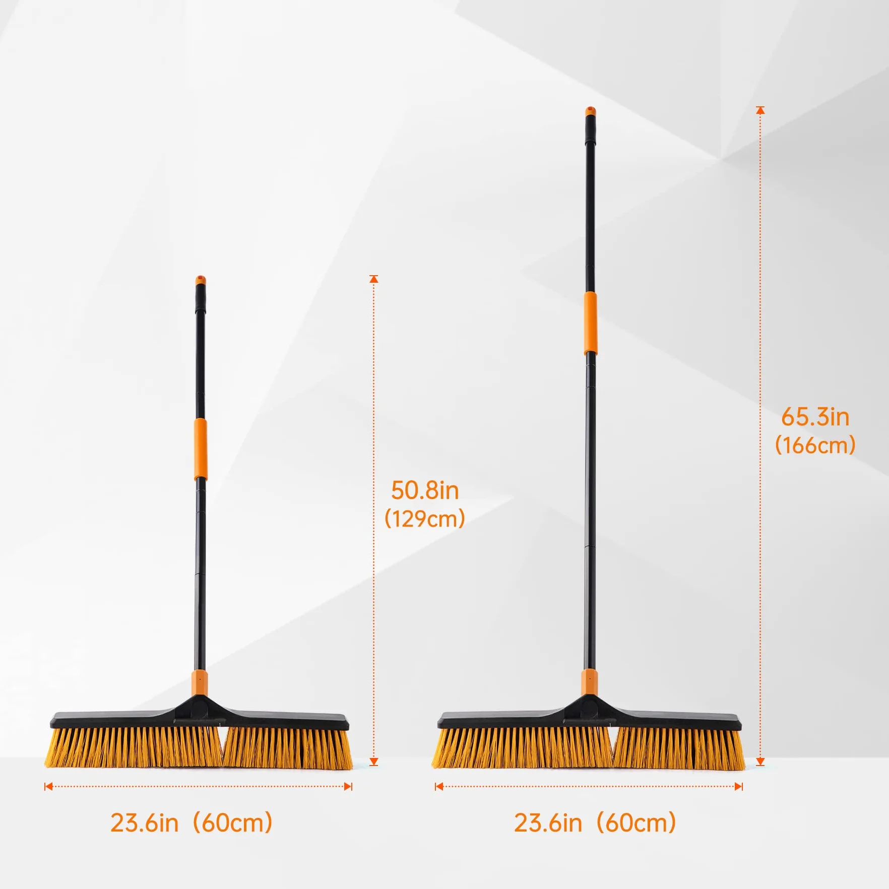 CLEANHOME Miotła ogrodowa, szczotka ogrodowa, wytrzymała, na zewnątrz, 5–3,8 i 168 cm, odpowiednia do szkół, fabryk, miotły ogrodowej, na zewnątrz, szczotka do zamiatania (60 cm)