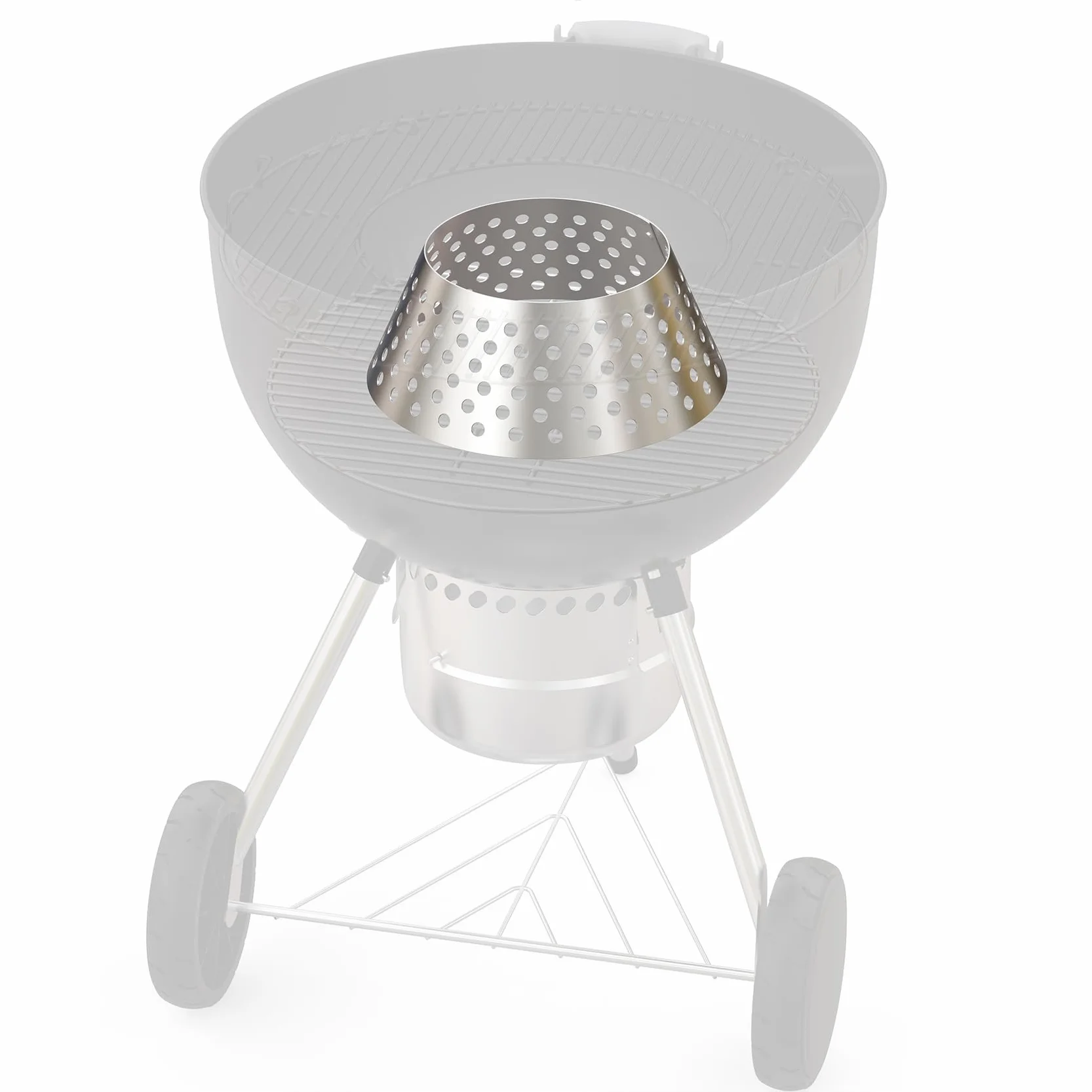 onlyfire Kosz na węgiel drzewny ze stali nierdzewnej do Weber 57/67 cm i WSM, Big Green Egg, Kamado Joe