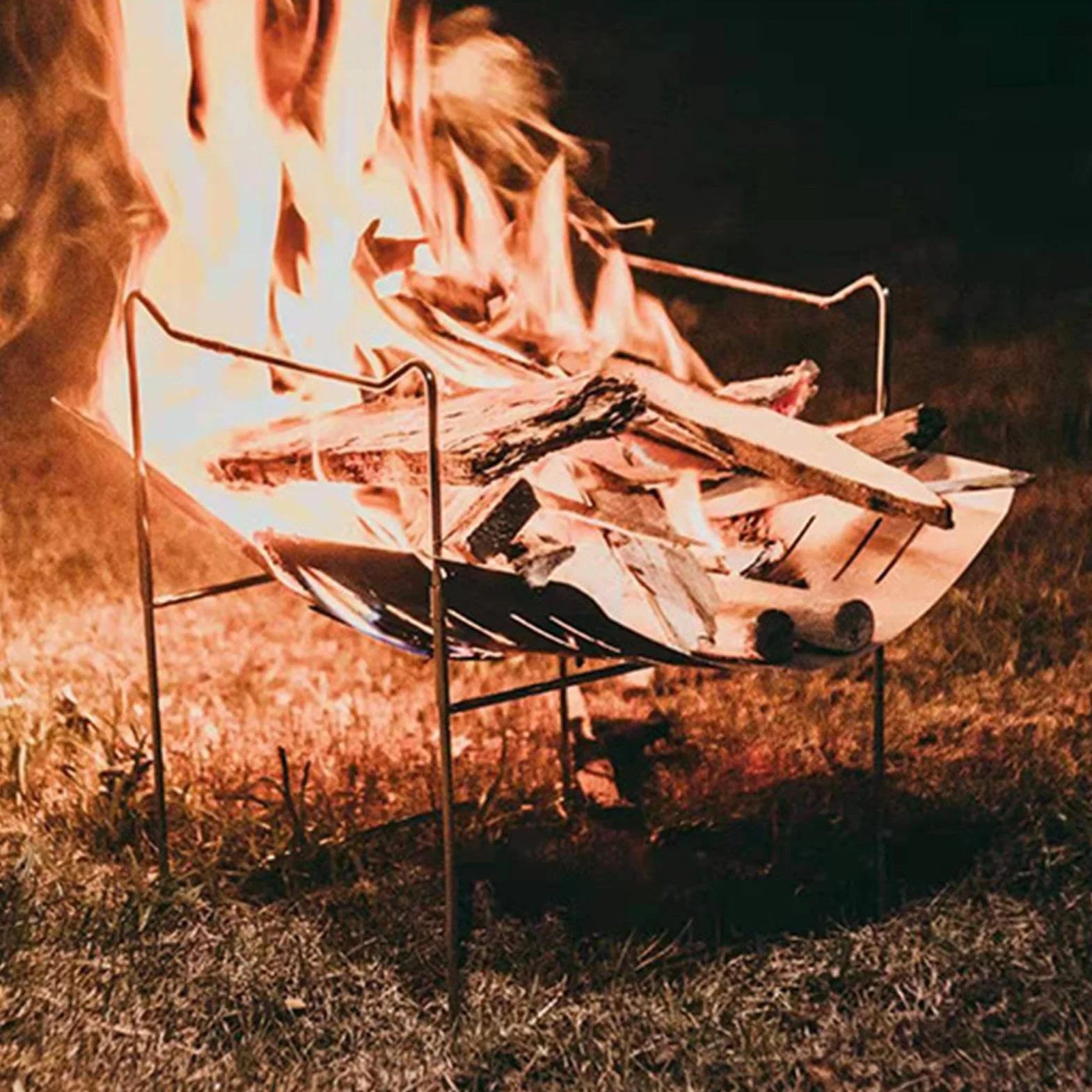 Bonfire Stand, Portable Stainless Steel Camping Supplies Stove Ranger Stands for Outdoor Picnic, Tent, Field, RV, Fishing, Urgency, Beach Outings, Road Trips, Home, Garden, Travel, Gift