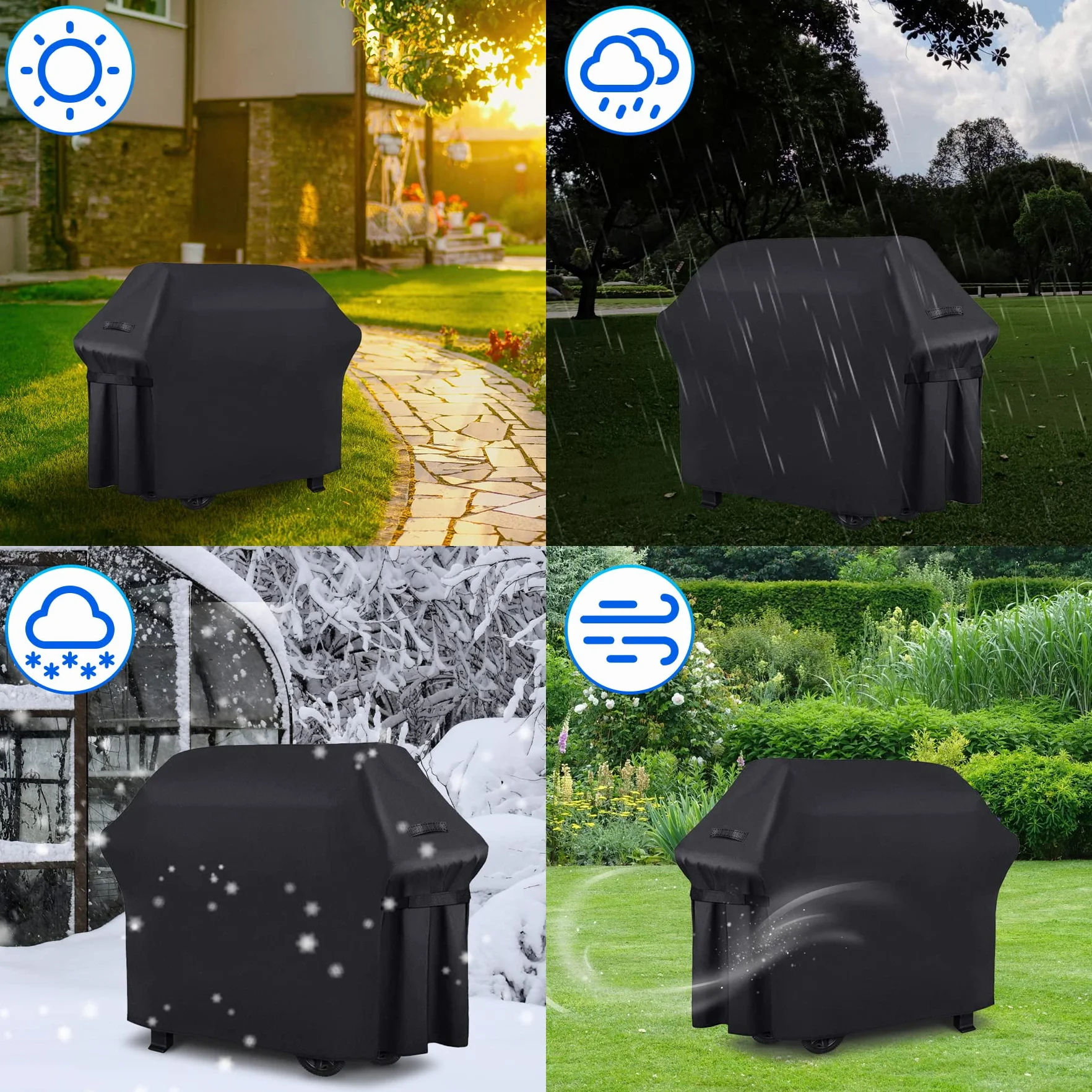 DOBIGER Pokrowiec na Grilla Oxford 210D Nieprzemakalny 147x61x117 cm