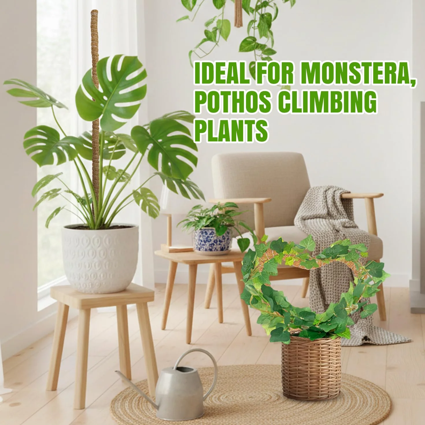 Mcbazel Monstera Moss Słupek do Roślin 60 cm 120 cm Elastyczny Korepetytor Akcesoria Roślin Pnących