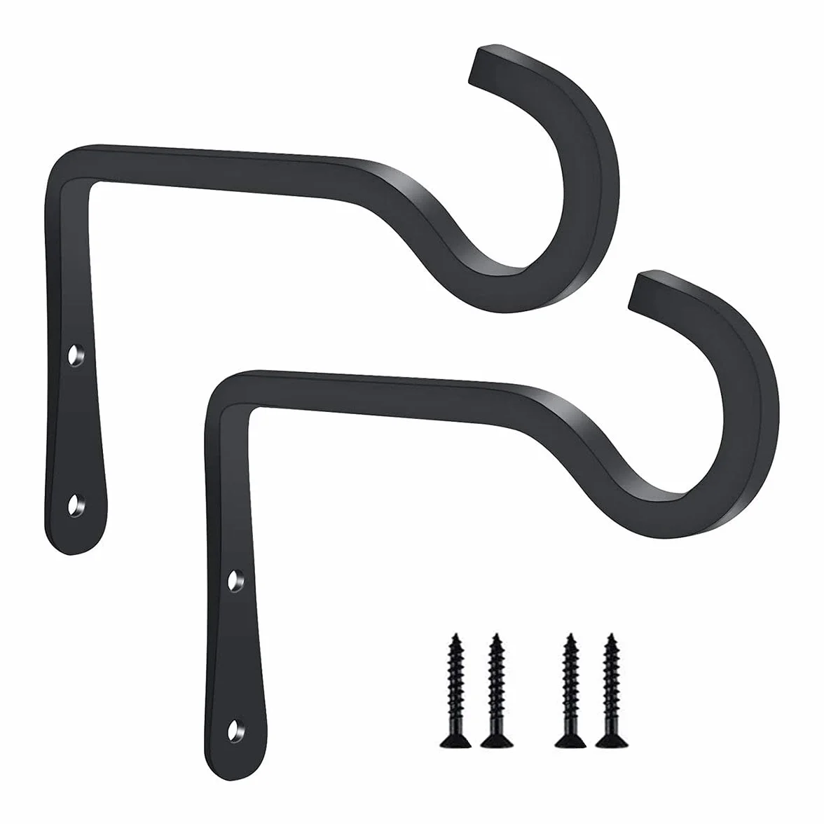 2 szt. czarny metalowy uchwyt ścienny 15 x 10 cm żelazne lampiony do montażu na ścianie wieszaki wsporniki wiszące do karmników ptaków sadzarki lampiony dzwonki wietrzne