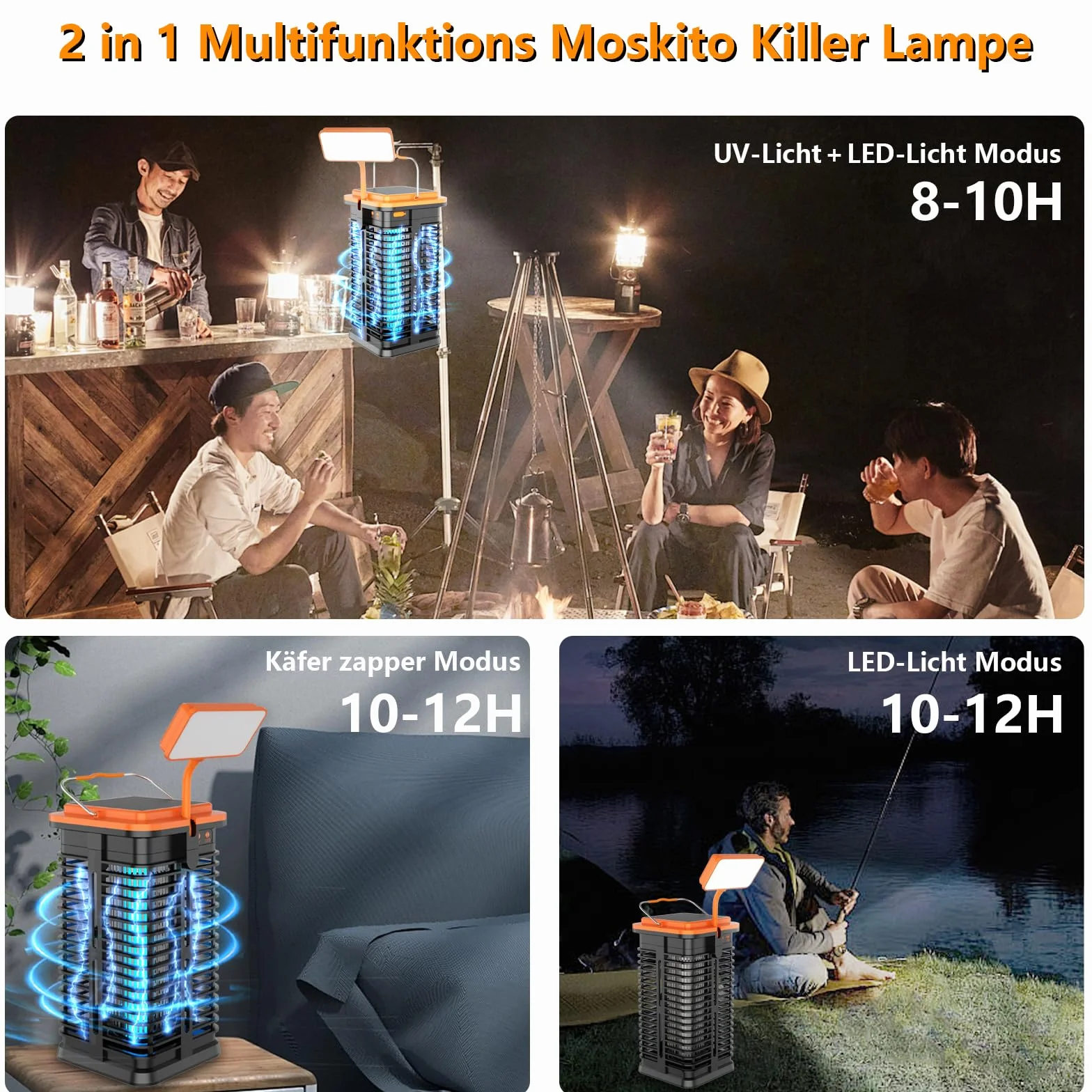 Homesuit solarna pułapka na komary 4200 V lampa UV ładowana USB wodoszczelna