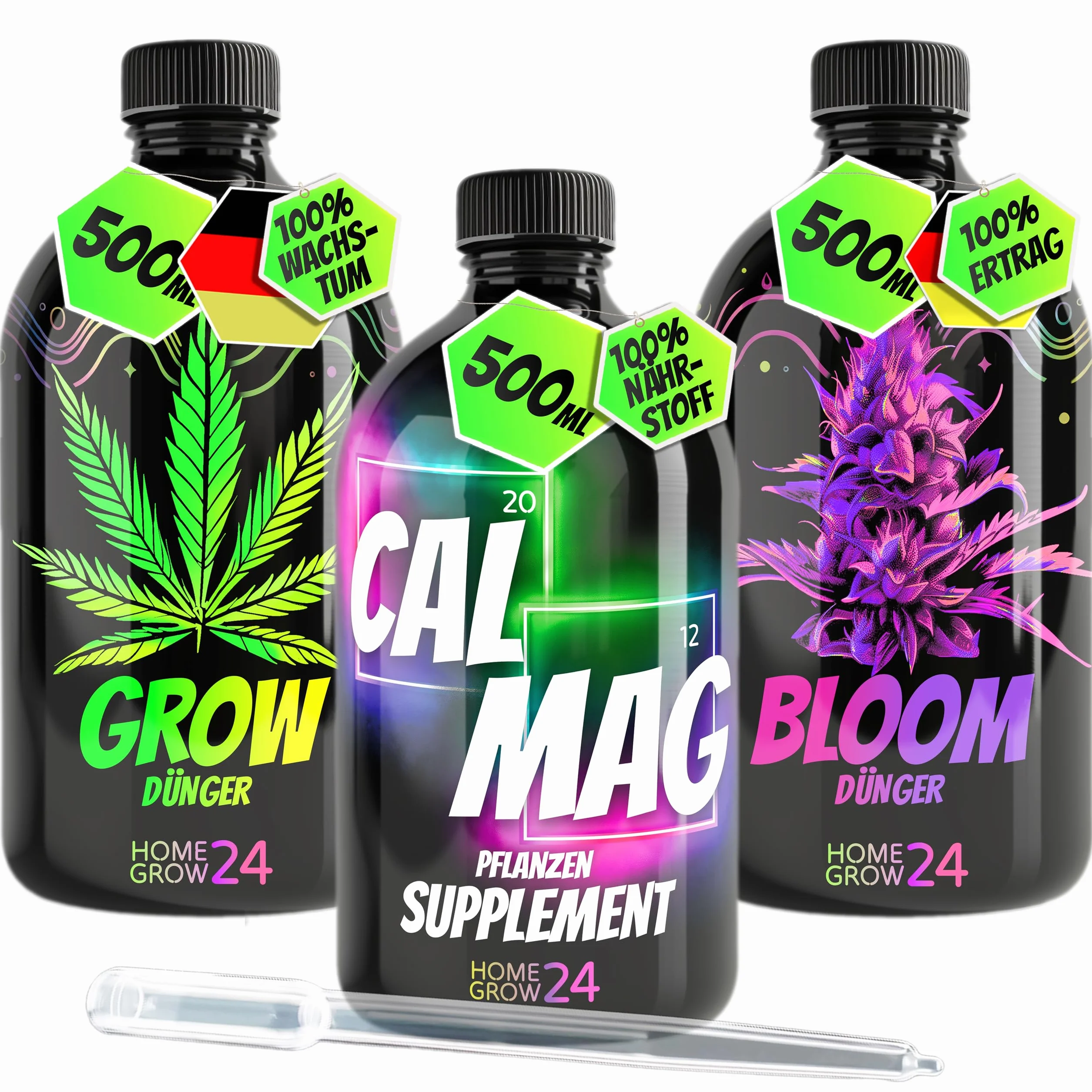 Homegrow24 Cannabis Trio Zestaw nawozów 3 x 500 ml
