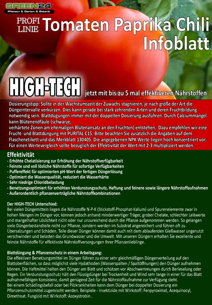 GREEN24 Nawóz do Pomidorów, Papryki i Chilli, Płynny Premium z Profesjonalnej Linii