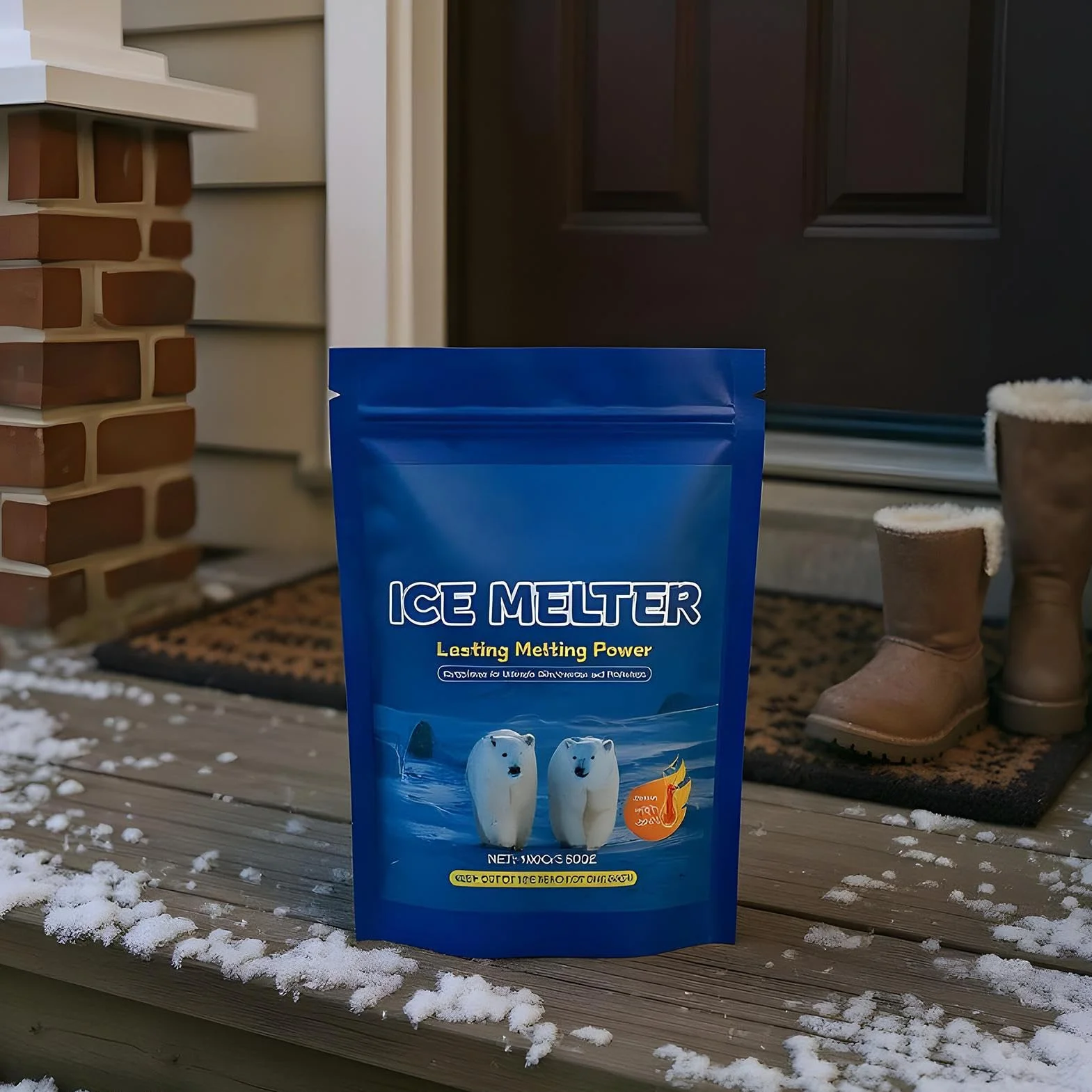 Ice Melter for Driveway - 100g Snow Removal Agent | Fast Acting Deicer for Concrete Road Garage Winter