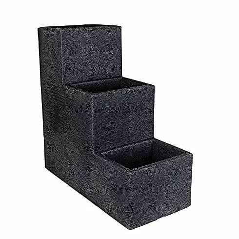 Spetebo 3 schodki na kwiaty, antracytowe, 60 x 59 x 27 cm – XXL, z tworzywa sztucznego, donica na rośliny, schody, etażerka