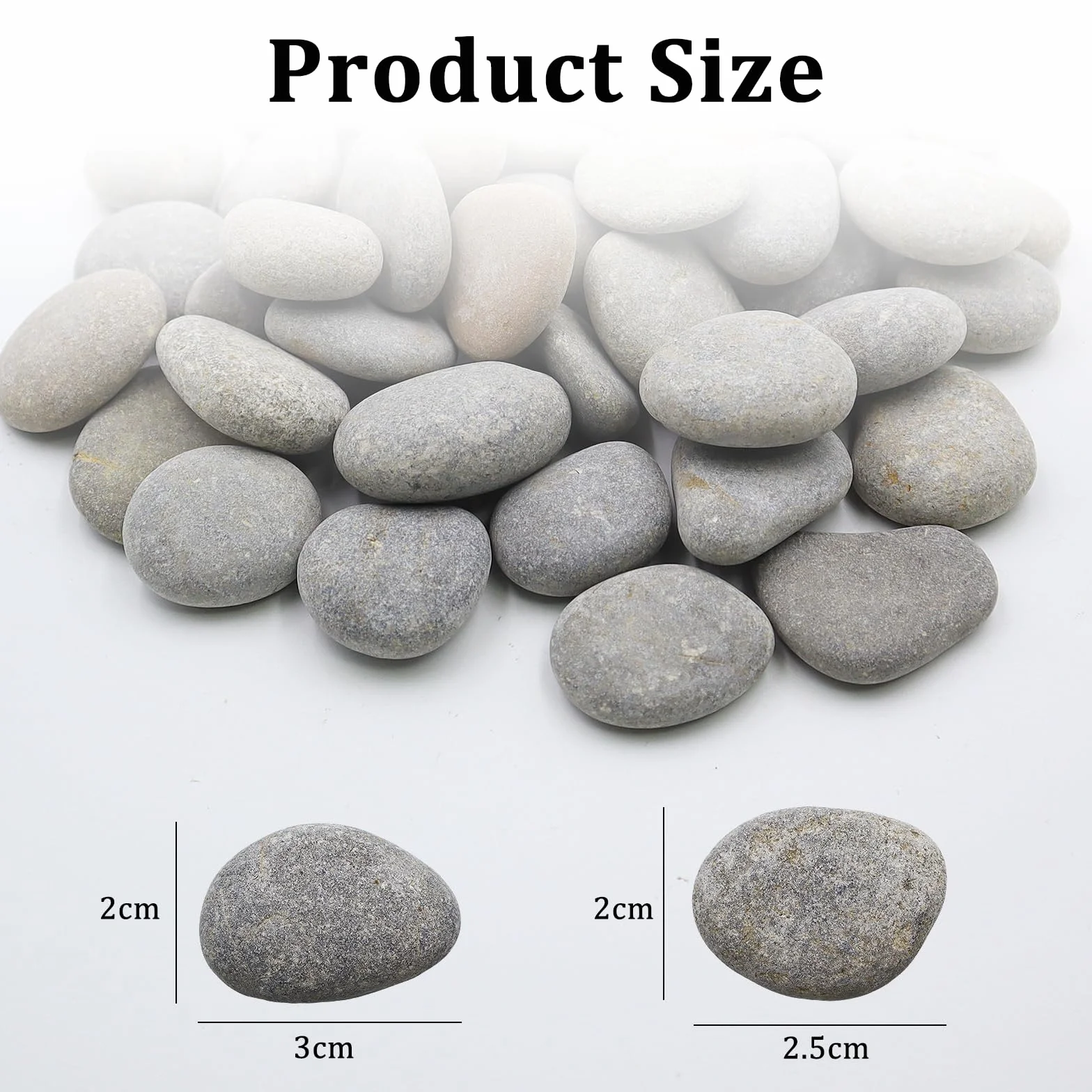 CATELL 50 sztuk kamieni do malowania, 1-3 cm, gładkie kamyki do malowania, kamienie dekoracyjne, kamienie naturalne, płaskie kamienie do malowania, rzemiosła, sztuki, dekoracji ogrodu