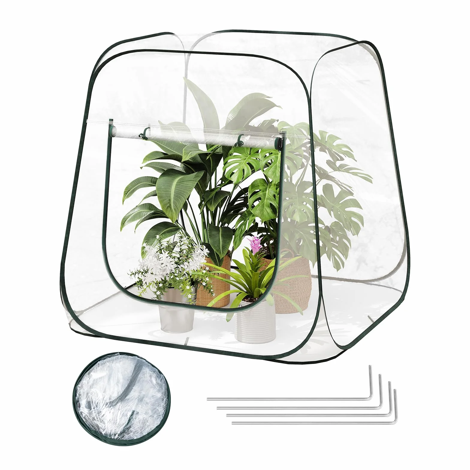 WOLTU Pop-up mini szklarnia wodoodporna PCW 100 x 100 x 97 cm przezroczysta