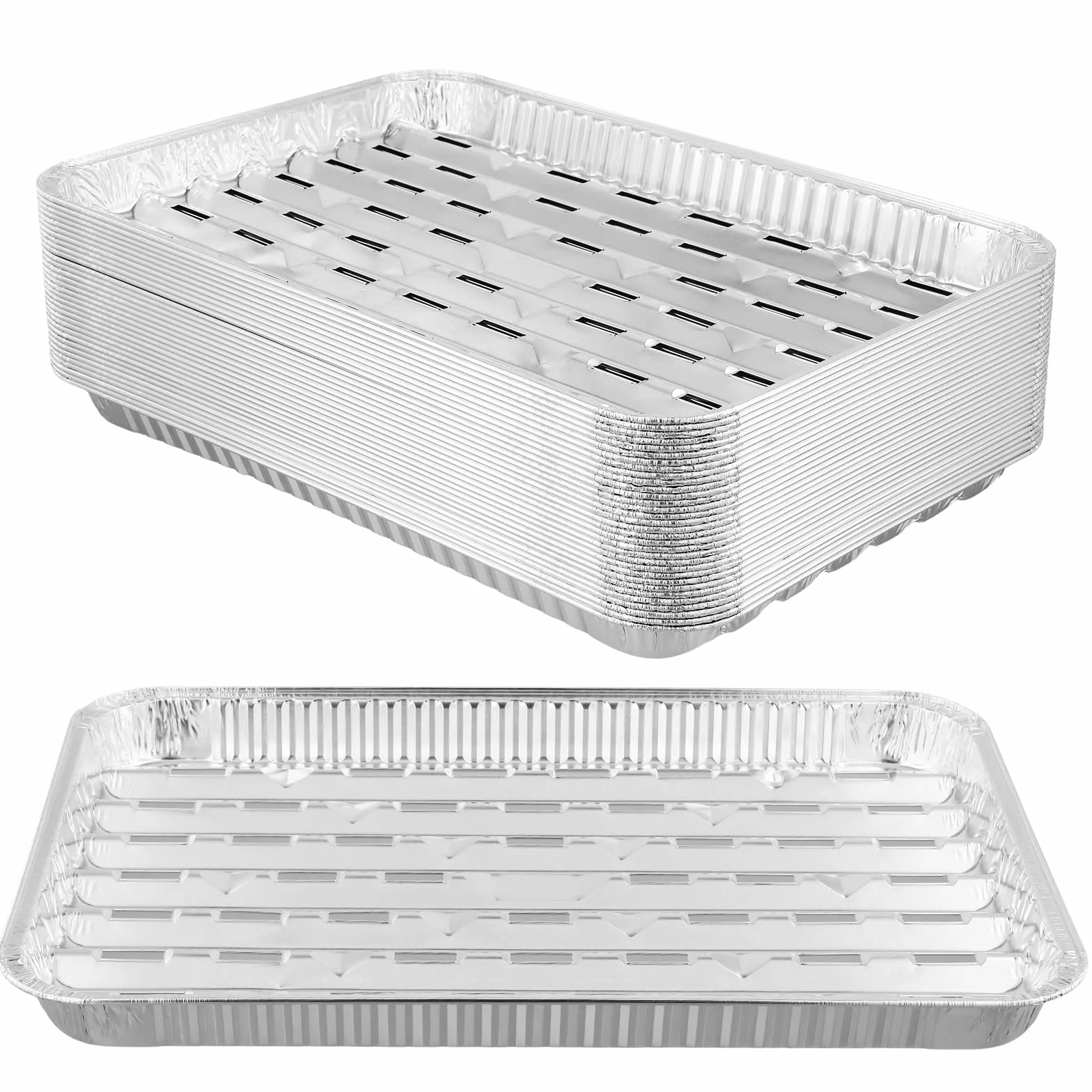 Aluminiowe miski do grilla BBQ 40 sztuk 340x230x23 mm