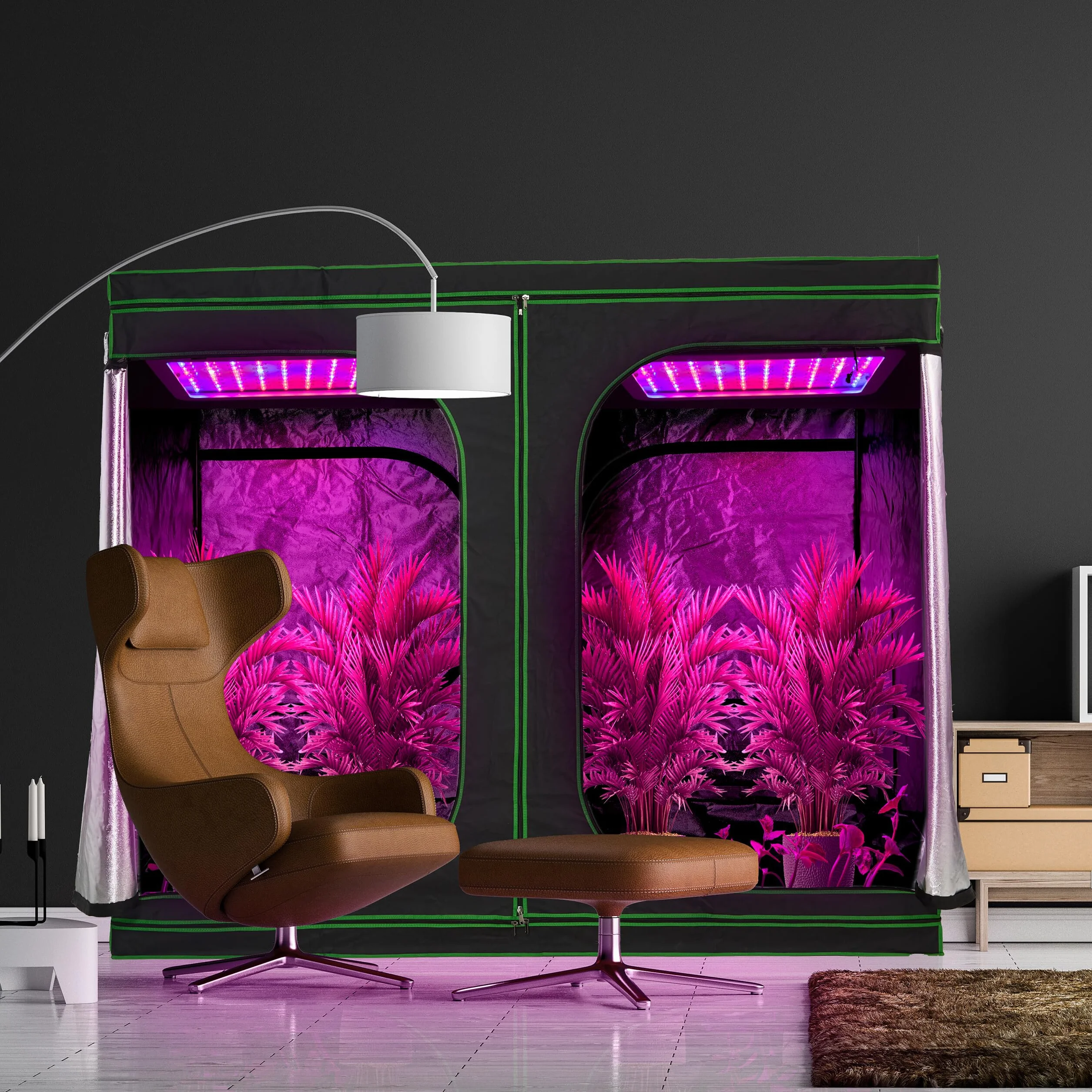 Relaxdays Growbox, wys. x szer. x gł.: 120 x 60 x 60 cm, uprawa roślin, folia odblaskowa wewnątrz, zaciemniony namiot hodowlany, czarny/zielony, 60 x 60 x 120 cm