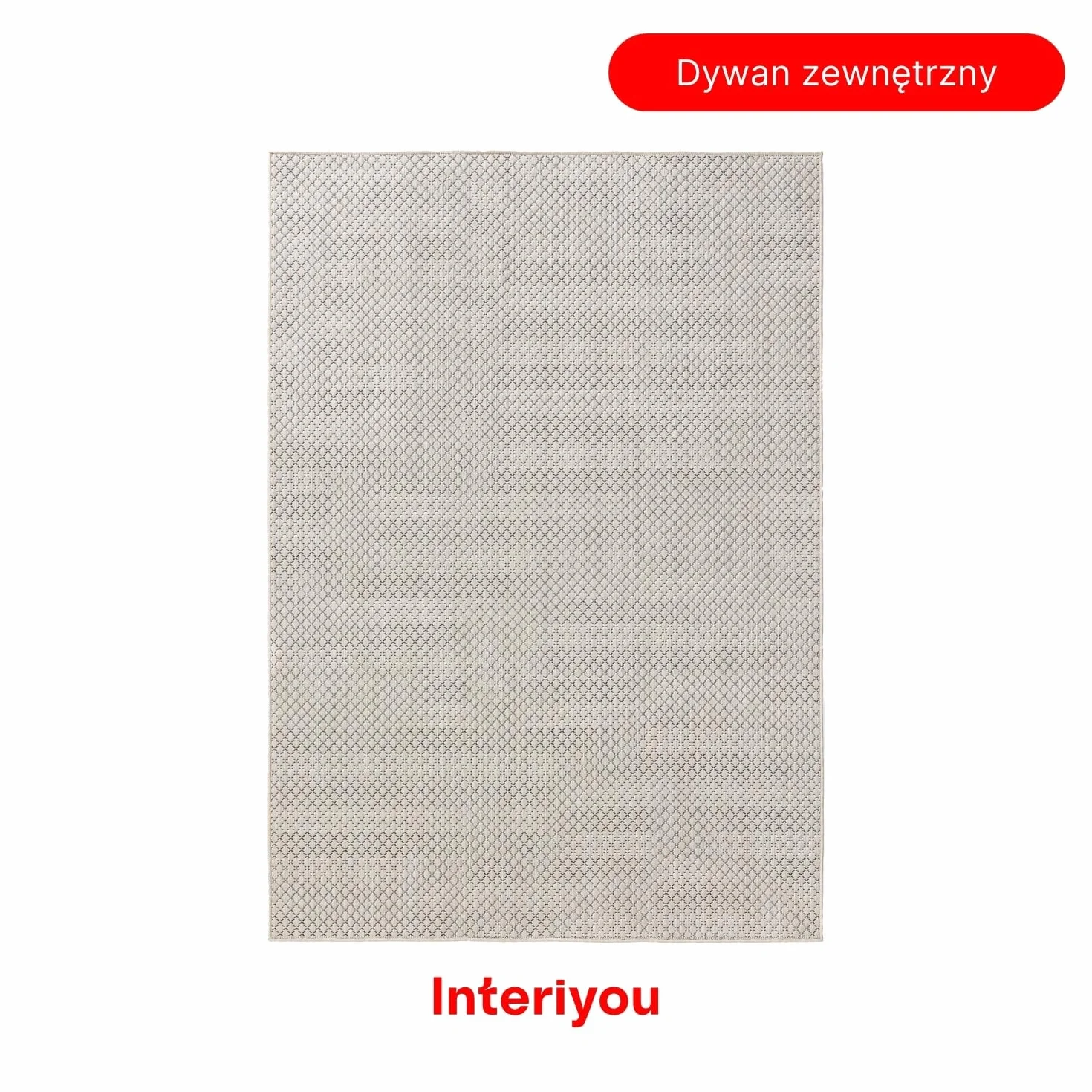 Interiyou dywan zewnętrzny Lome - 140x200 cm Biały - Geometryczny wzór, odporny na warunki atmosferyczne, balkon, taras, ogród, kuchnia, odporny na promieniowanie UV, płaski splot