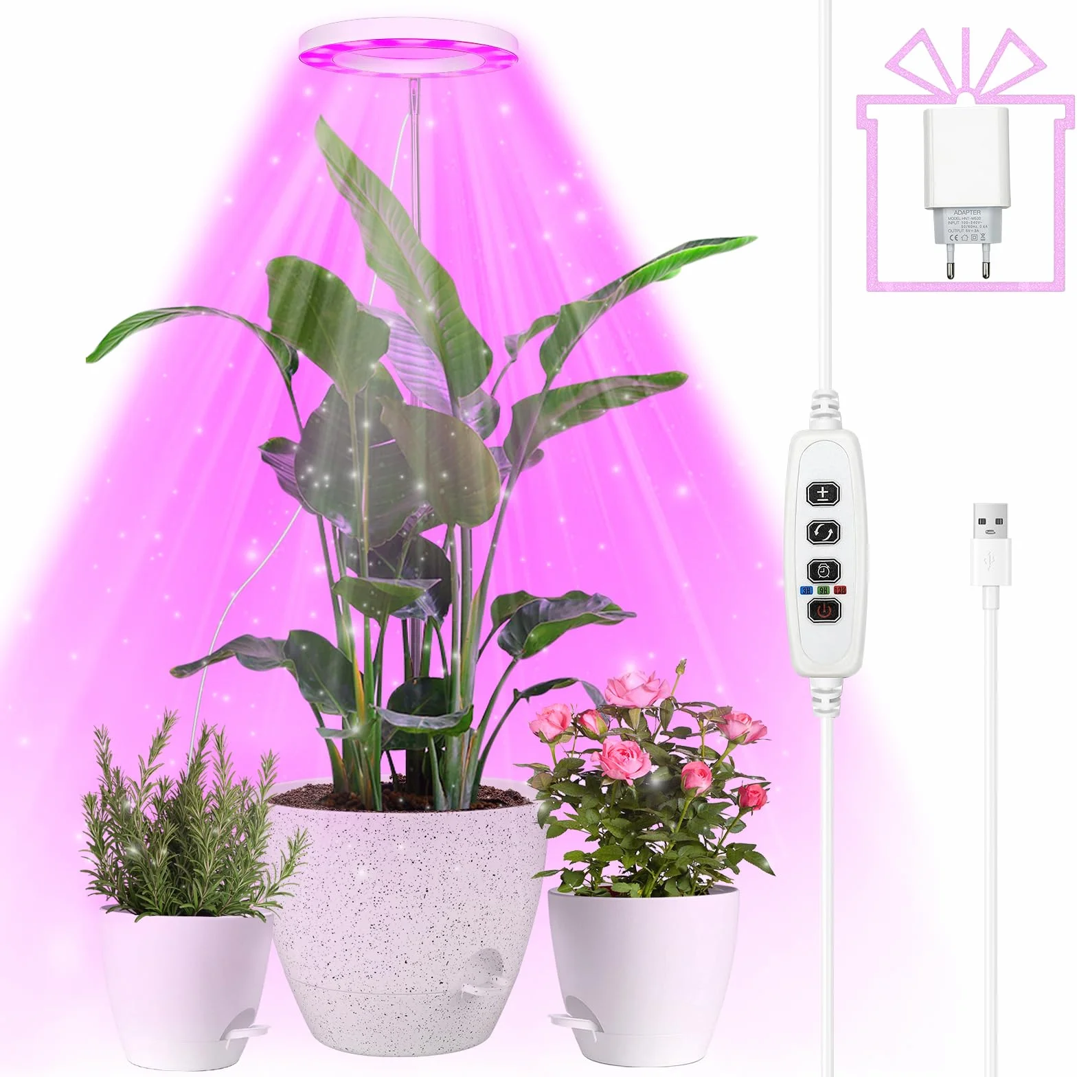 Lampa do uprawy roślin LED 155 cm pełne spektrum z timerem 10 poziomów jasności