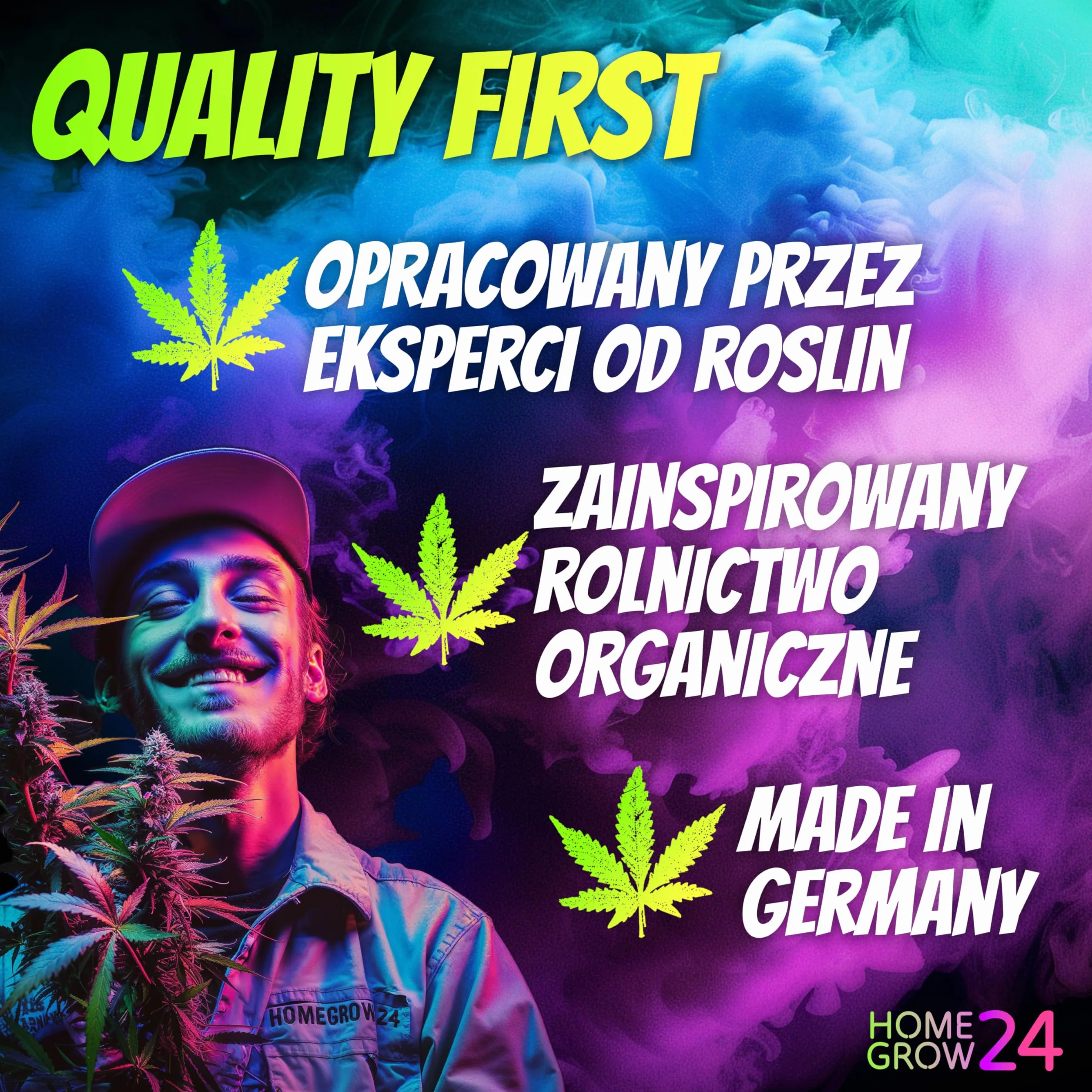 Homegrow24 Nawóz do Konopi w Uprawie Wewnętrznej i Zewnętrznej dla Roślin Konopi w Fazie Wzrostu i Kwitnienia BIOlogical Organic Grow & Bloom Hemp Fertiliser I Zestaw Startowy
