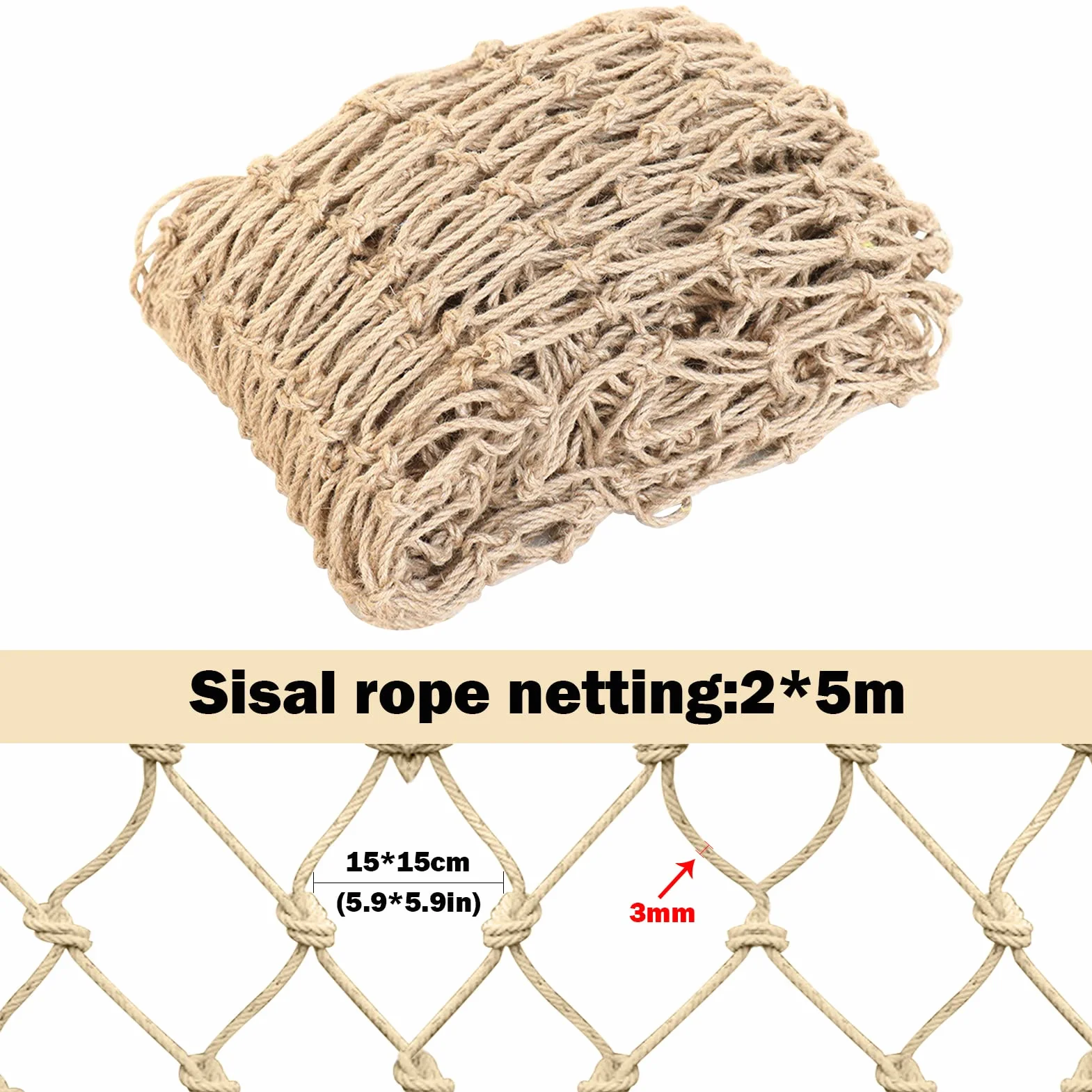 Siatka podtrzymująca rośliny, 2 m x 5 m, siatka na rośliny pnące, siatka jutowa do pnących roślin, naturalna kompostowalna do ogrodu jutowego, biodegradowalna