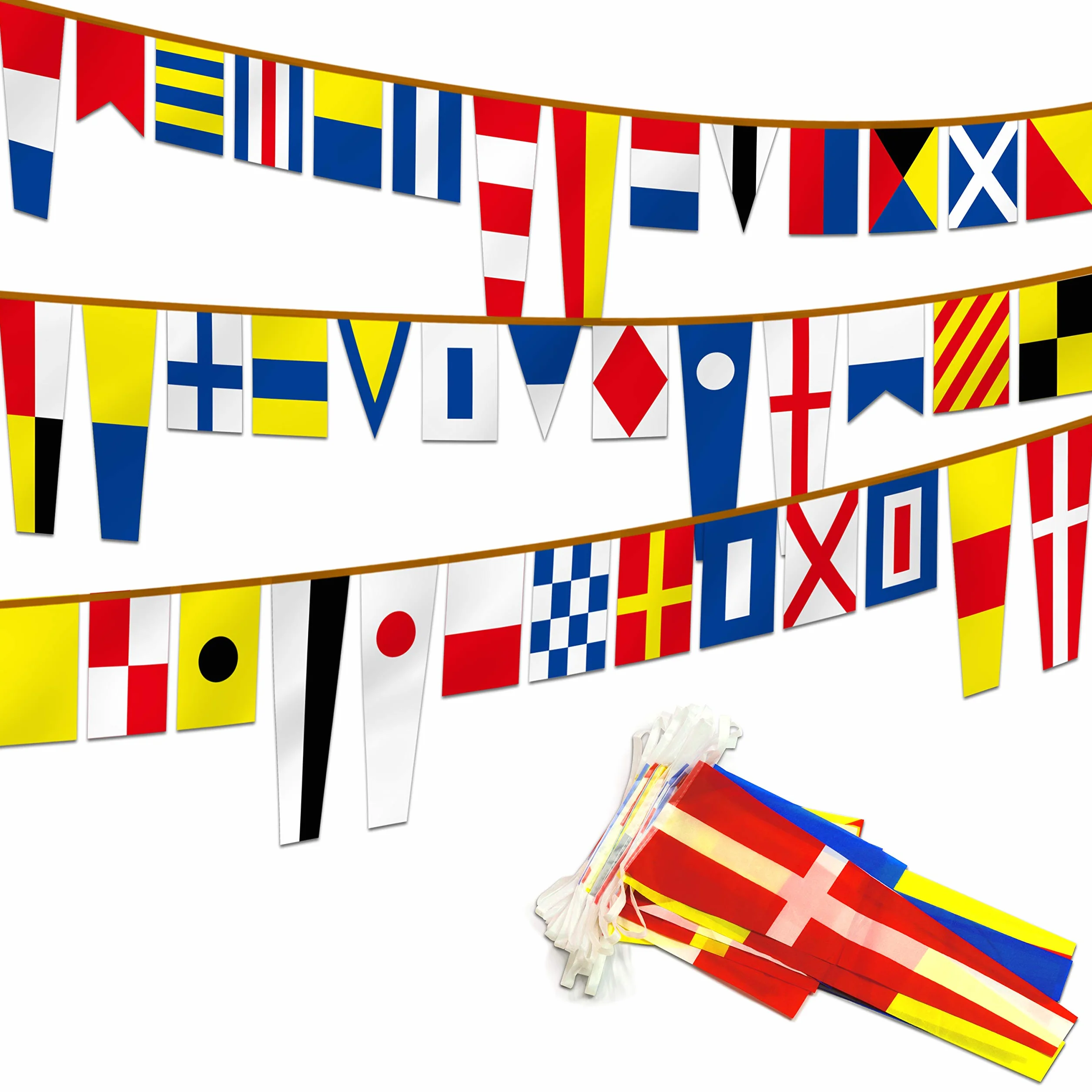 Anley Zestaw 40 flag sygnałowych morskich kodów sygnałowych 5,5"x18" 5,5"x9" dekoracyjnych