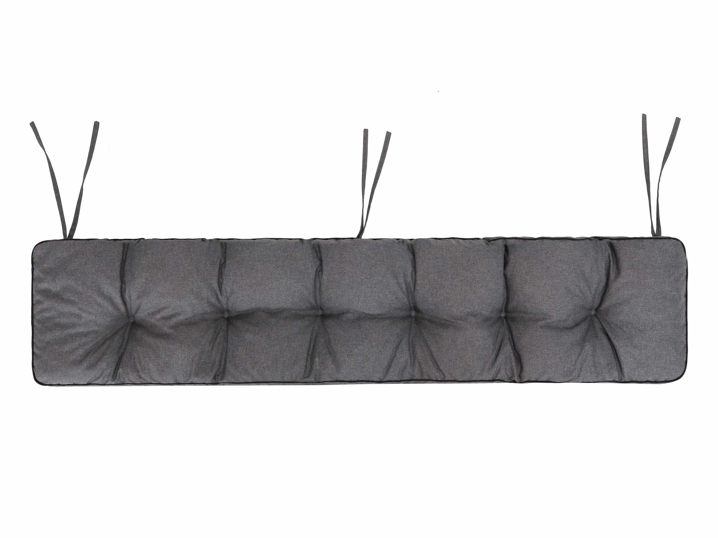 Poduszka na ławkę, do użytku na zewnątrz, na ławkę w domu i ogrodzie, 180 x 40 cm, grafitowa