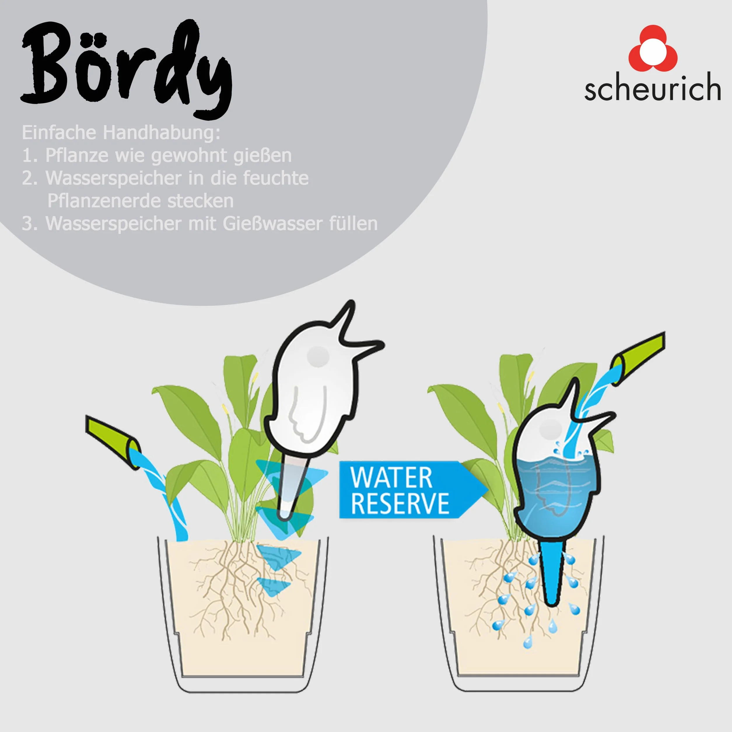 Scheurich 510507 akcesoria roślinne Bördy S, niebieskie Ø 10 cm, wysokość 15 cm