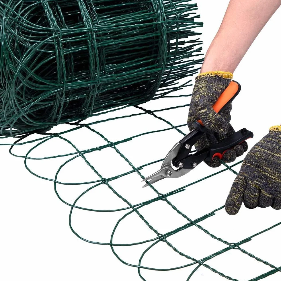 Ogrodzenie ogrodowe Amagabeli 0,4 m x 25 m zielone RAL6005 drut metalowy powlekany PVC siatka antykorozyjna