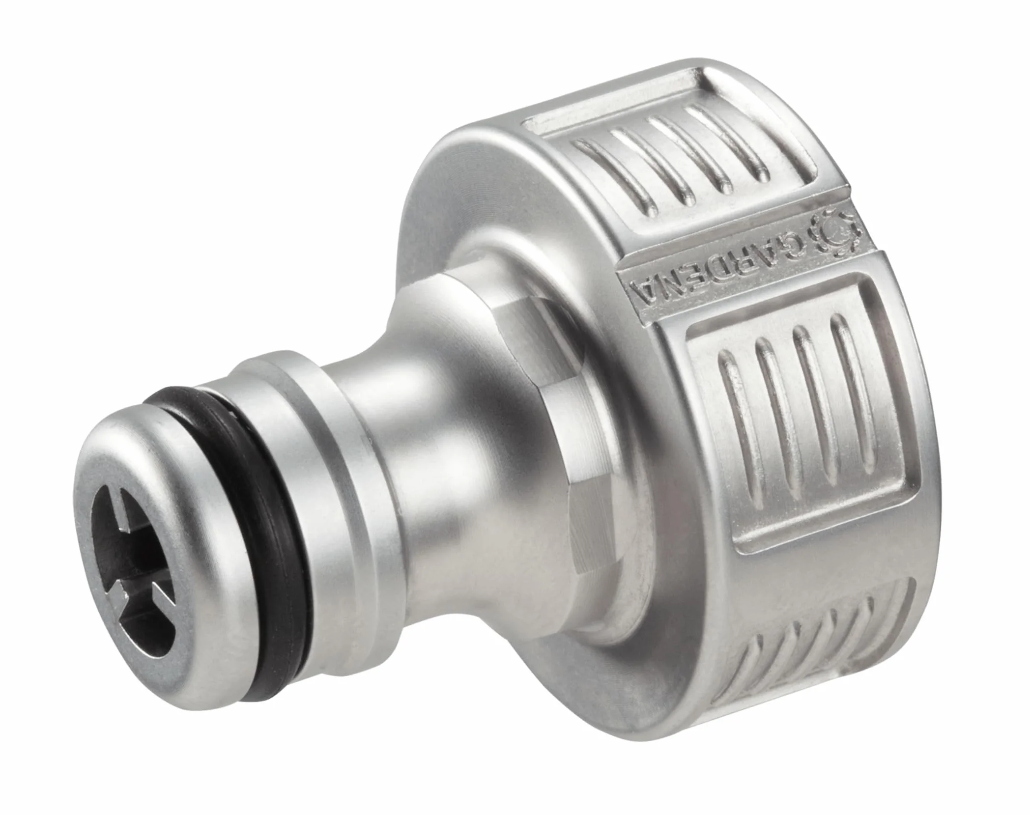 Gardena Przyłącze kranowe Premium 26,5 mm (G 3/4 calowy): adapter do kranów, wysokiej jakości metal, pobór wody bez pryskania, mrozoodporny, zapakowany (18241-20)