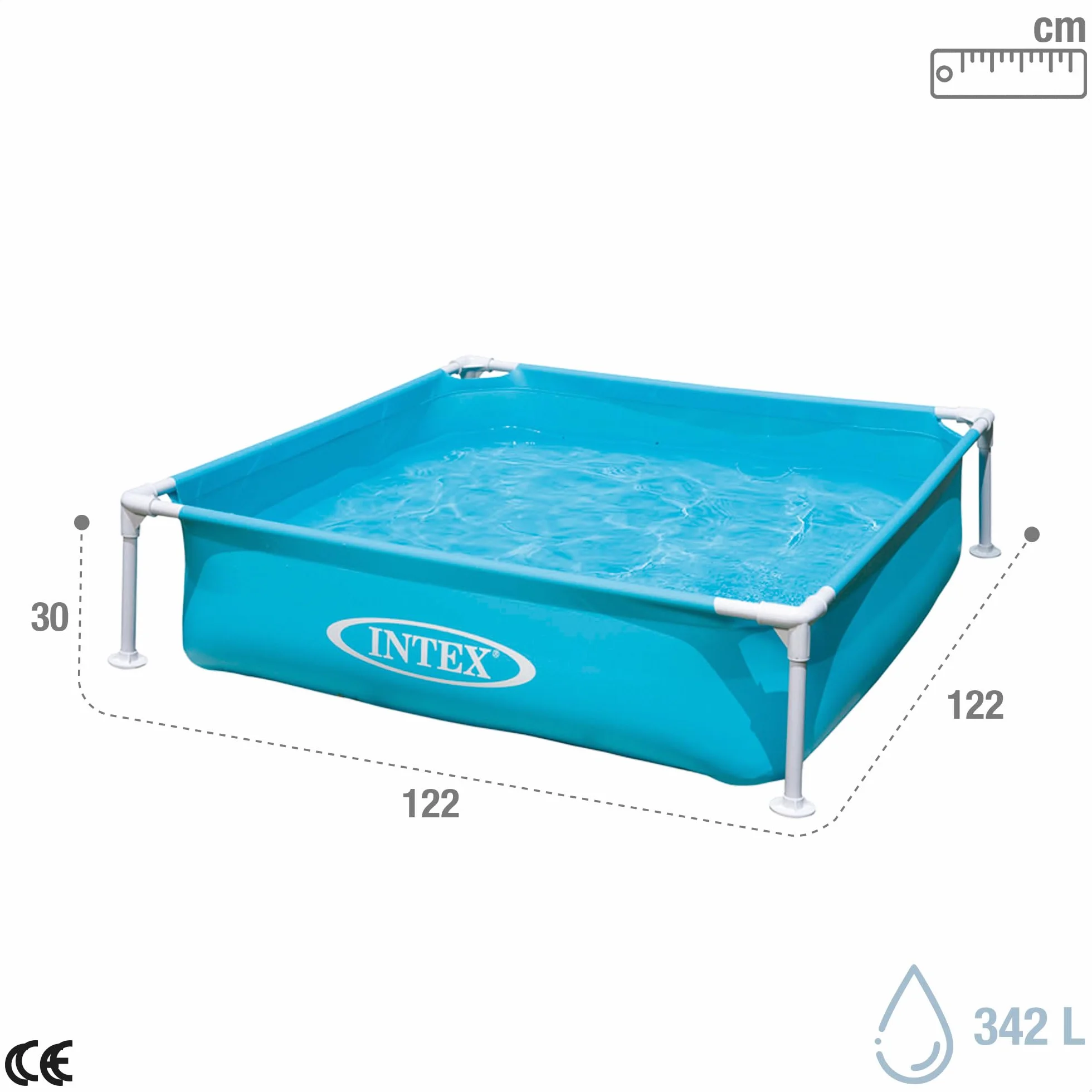 Intex Dolphin Baby Pool Basen Ogrodowy, Niebieski, 122 x 30 x 122 cm