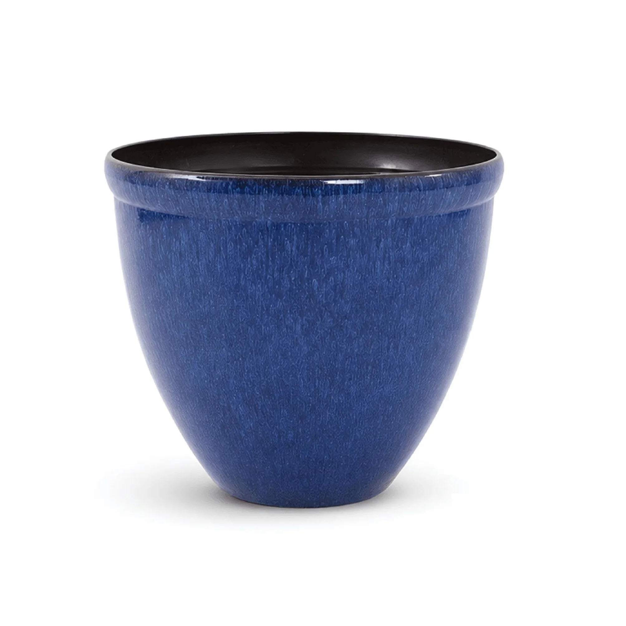 Doniczka do roślin z błyszczącego plastiku z efektem ceramicznym | Design Santorini | Jun glazura niebieski Ø 39,5cm x H 33,5cm