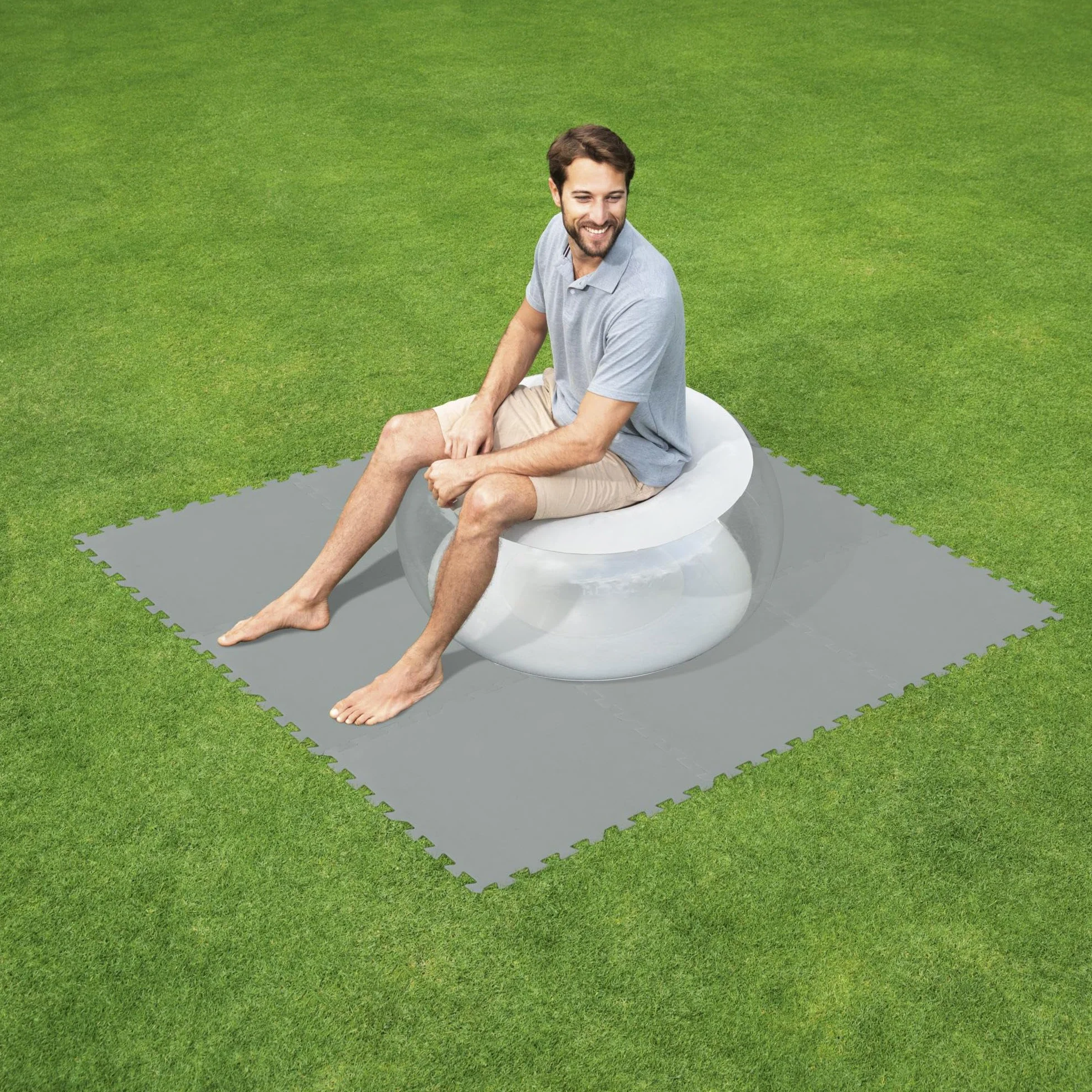 Bestway Flowclear zestaw płytek podłogowych basenów 50x50 cm 9 sztuk szary
