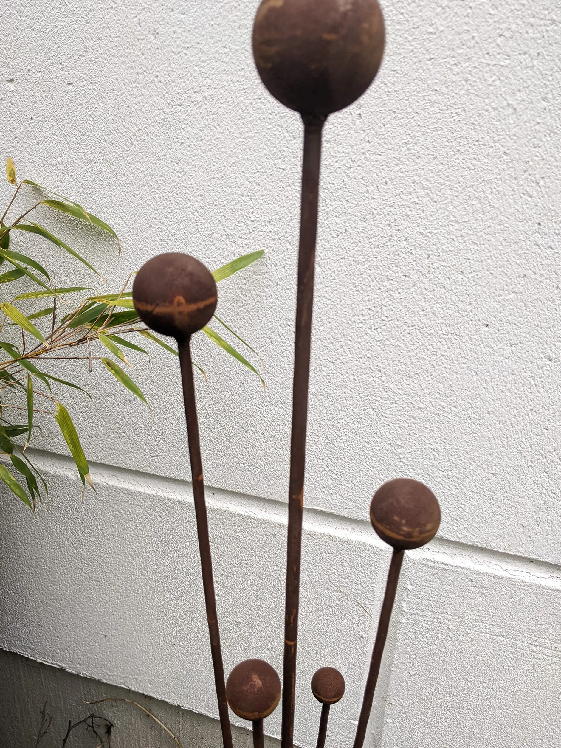 Zen Man Ozdoba ogrodowa ze stali nierdzewnej, kula ogrodowa z metalu, rdza, wys. 116 cm 032139