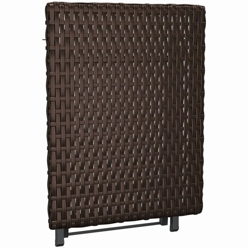 vidaXL Składany stolik ogrodowy polirattan brązowy 45x35x32 cm