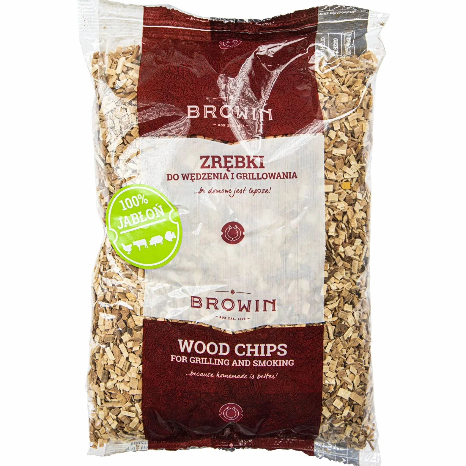 Browin 780820 wióry drzewne do wędzenia i grillowania – zestaw: dąb – 600 g, drzewo wiśniowe – 450 g, jabłoń – 450 g, zestaw naturalnych wiórów do wielu zastosowań