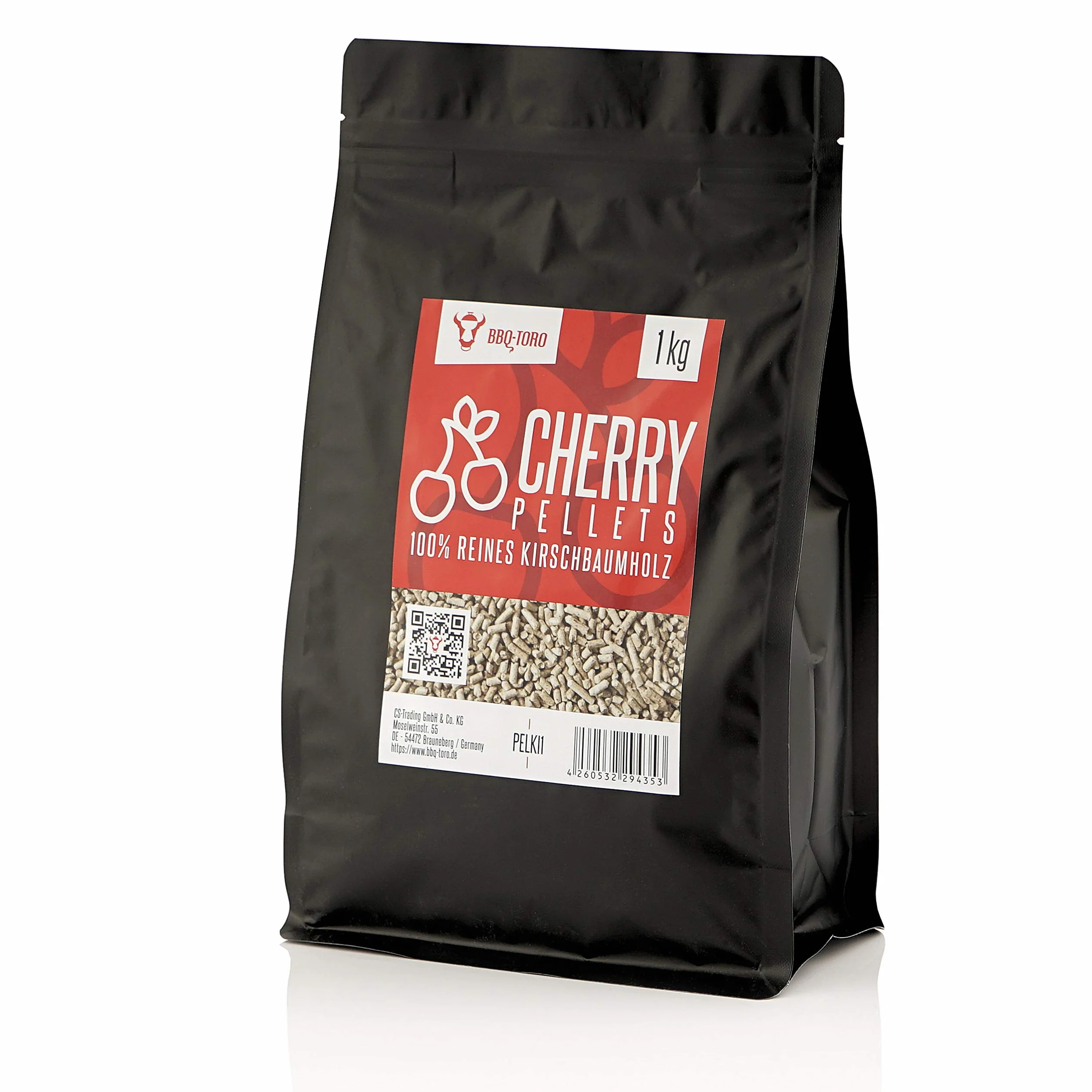 BBQ-Toro Wiśniowy Pellet do grillu, 1 kg, 100% z drewna wiśniowego, wędzarnia, piec pizzy na pellet, instalacje grzewcze