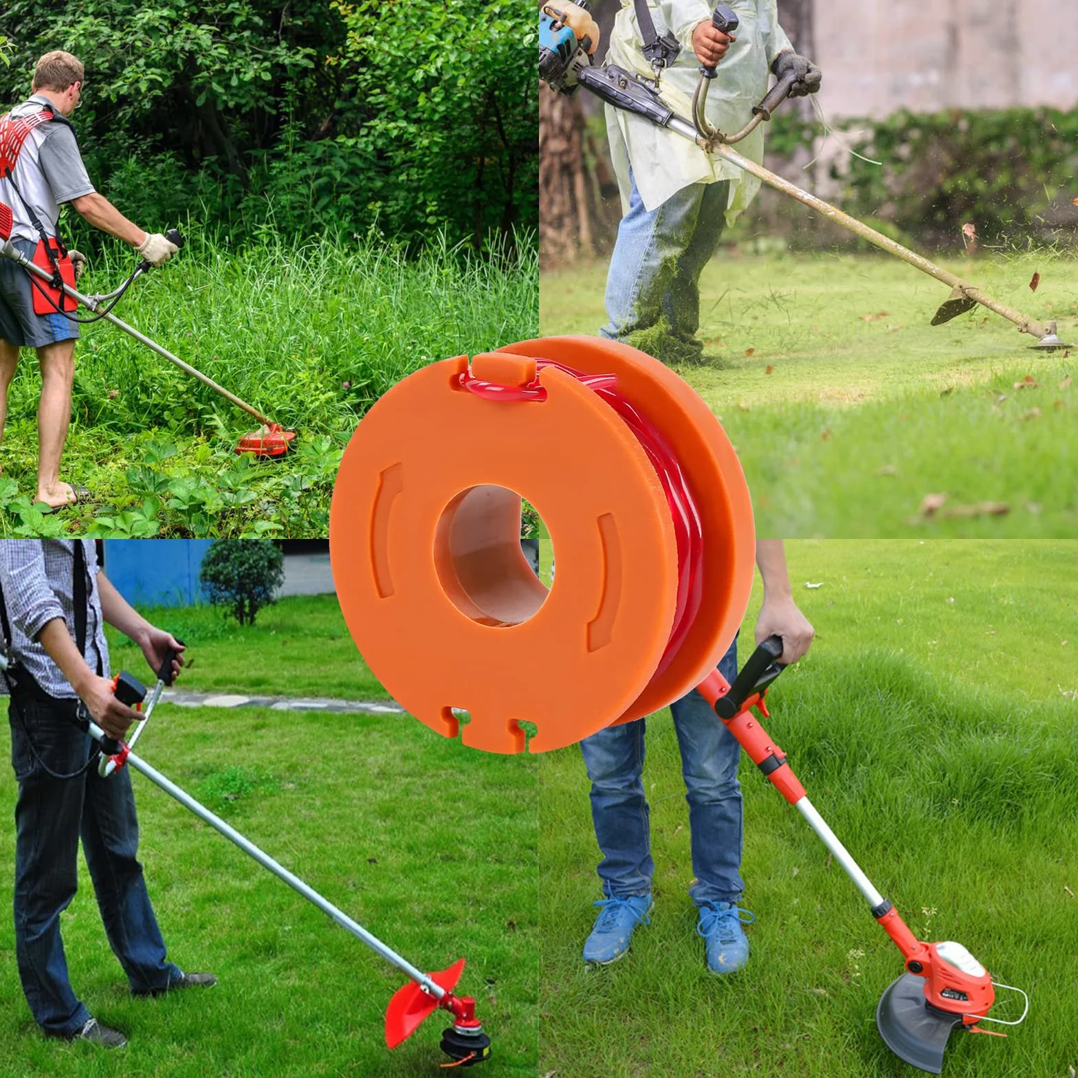 WA0004.1 zestaw 6 żyłek do podkaszarki do trawy WORX 20 V (6 x 3 m długości, średnica żyłki Ø 1,65 mm) + 2 x nasadki (6 sztuk)