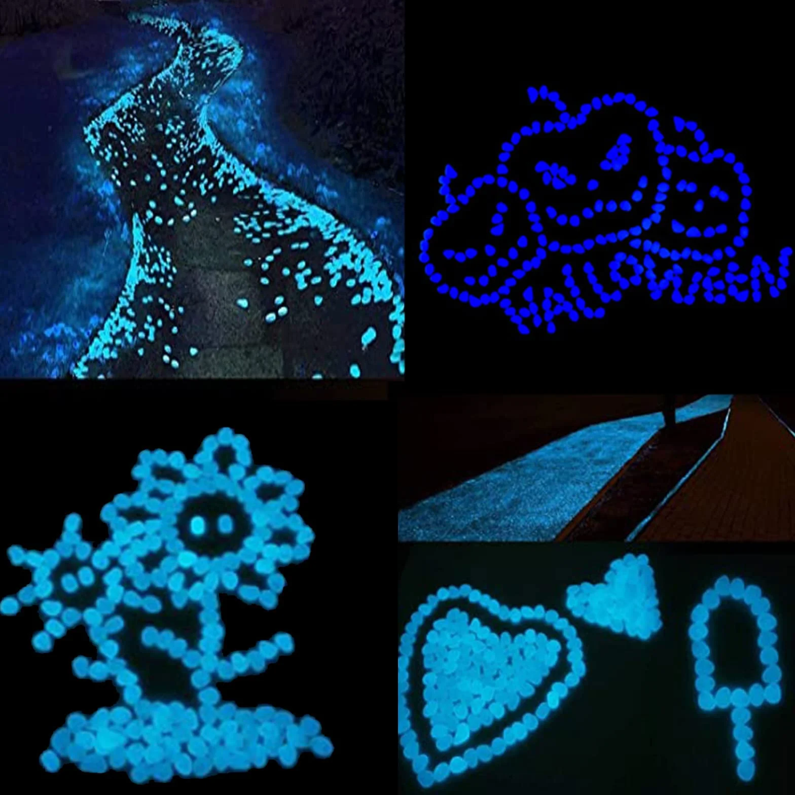 Świecące kamyki ogrodowe 300 sztuk fluorescencyjne kamienie dekoracyjne