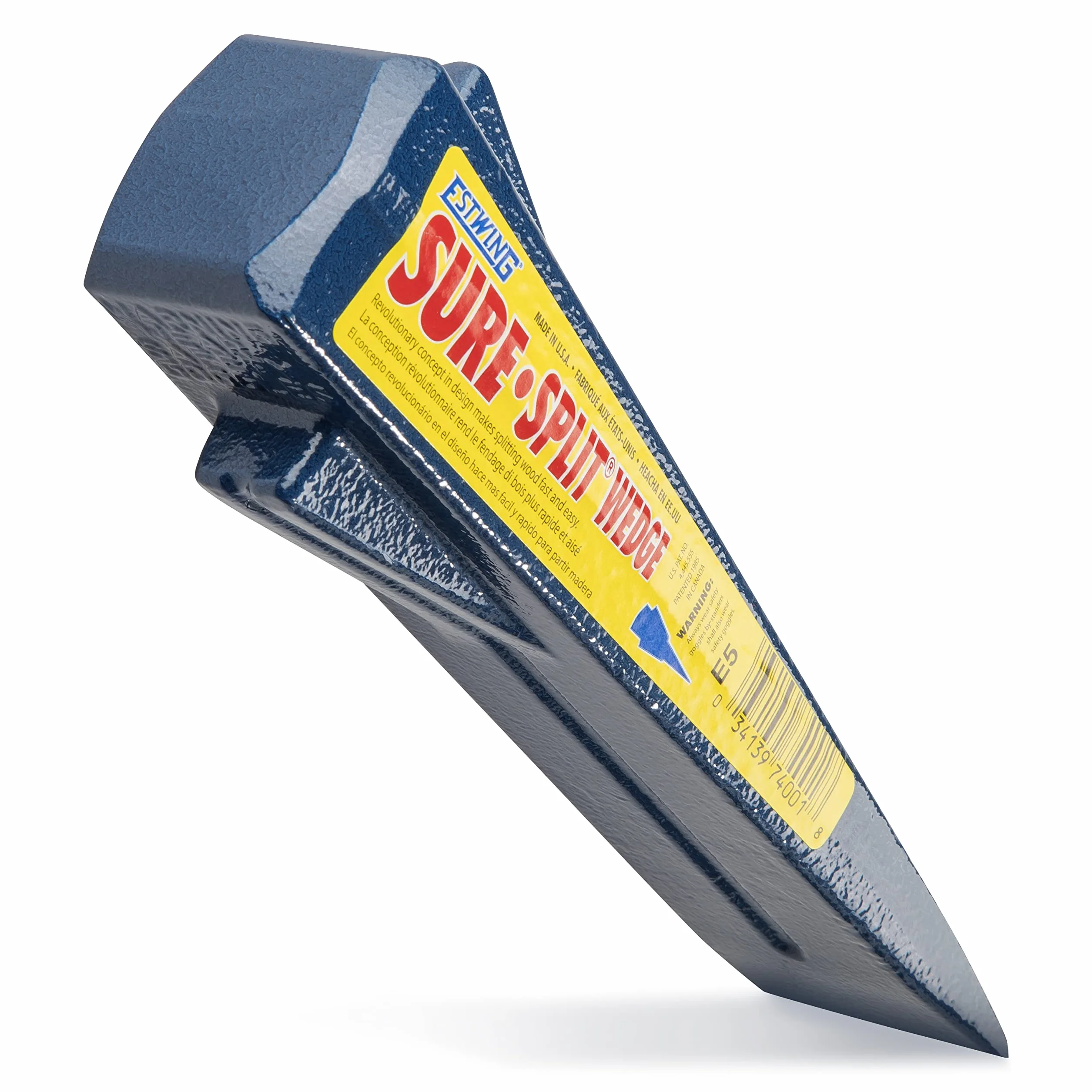 ESTWING Sure Split Wedge - 5-Pound Wood Splitting Tool with Forged Steel Construction & 1-7/8" Cutting Edge - E-5